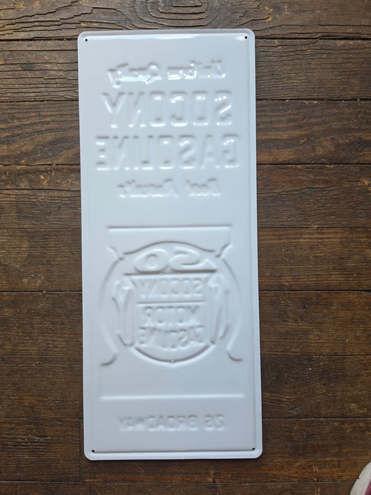 Socony Gasoline metal sign