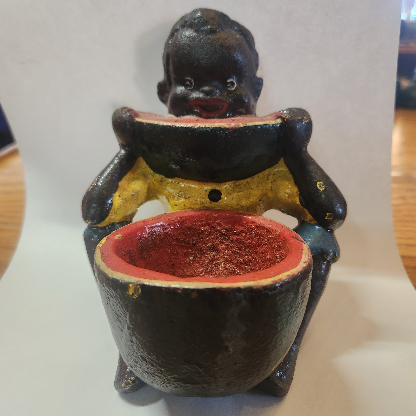 Cast Iron boy eating watermelon