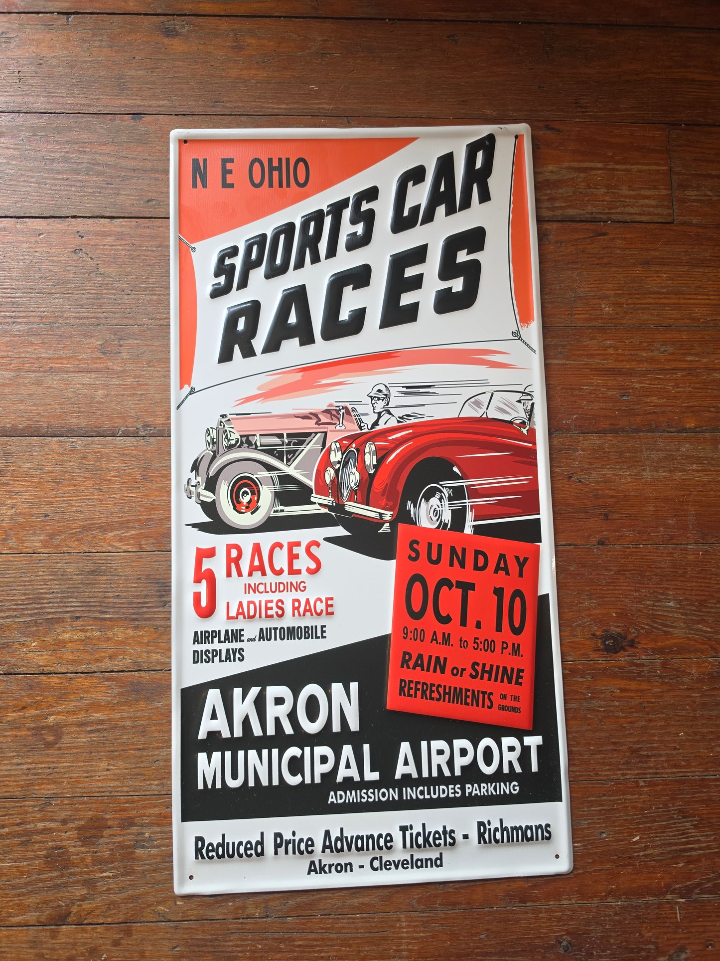 Akron Sports Car Races metal sign
