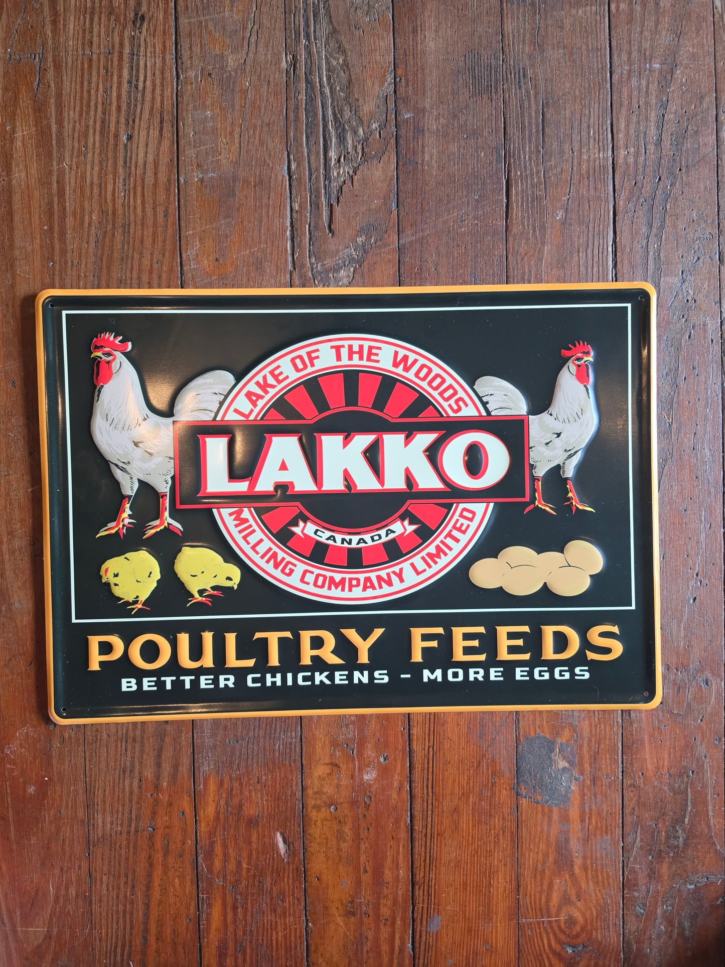 Lakko Poultry Feeds metal sign