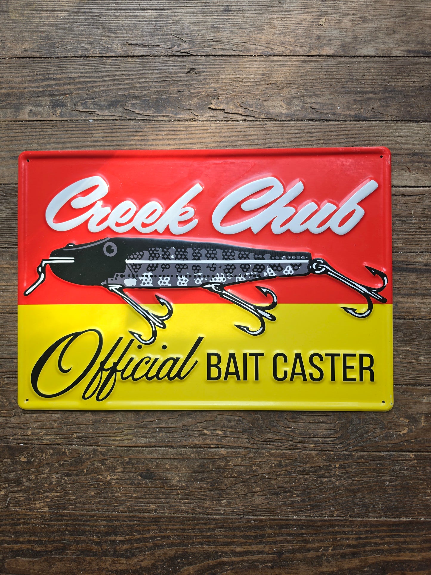 Creek Chub metal sign