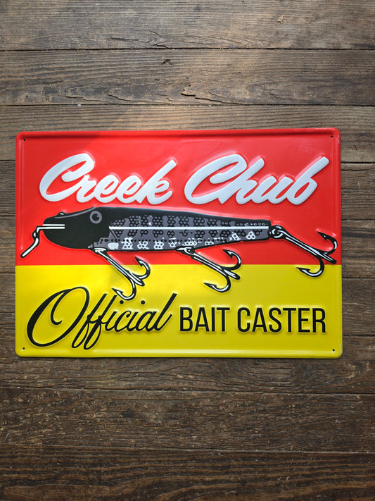 Creek Chub metal sign