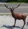 Statue - Life Size Standing Red Stag Reindeer-Jantiques LLC.