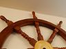 SHIP WHEEL BRASS WOODEN 36"-Jantiques LLC.