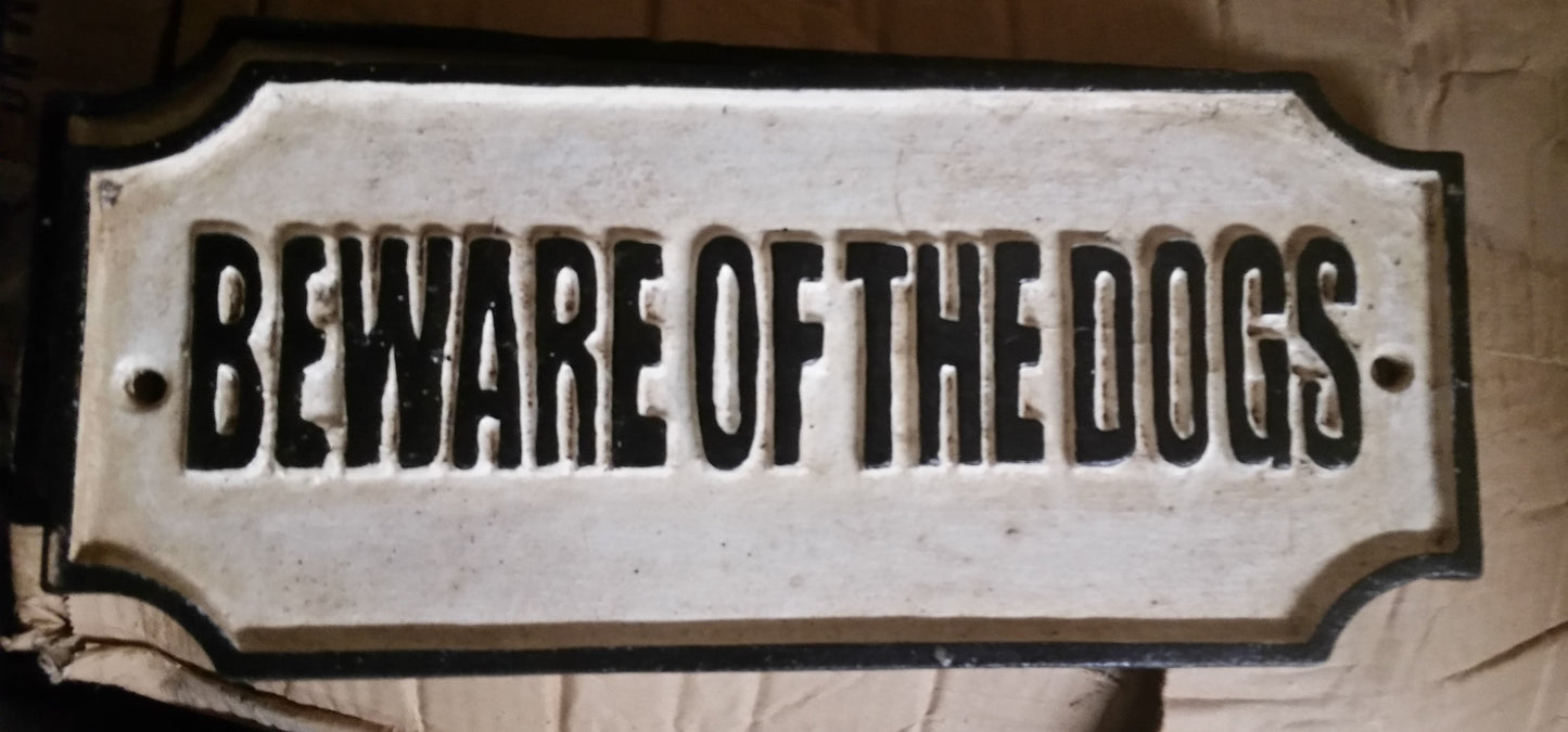 Cast Iron Sign - "Beware Of The Dog"-Jantiques LLC.