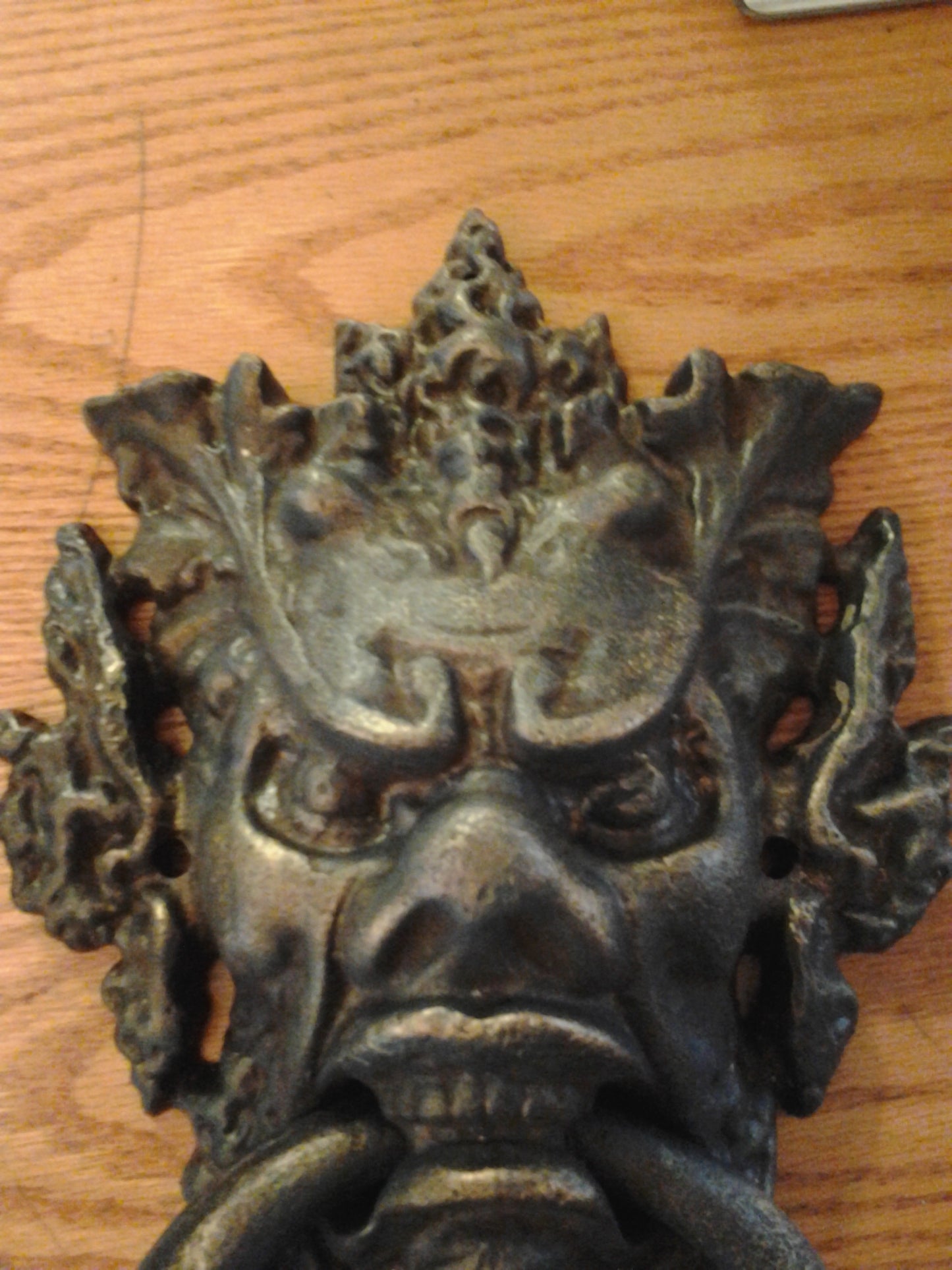 Door Knocker -Cast Iron Heavy Neptune Poseidon Man God-Jantiques LLC.