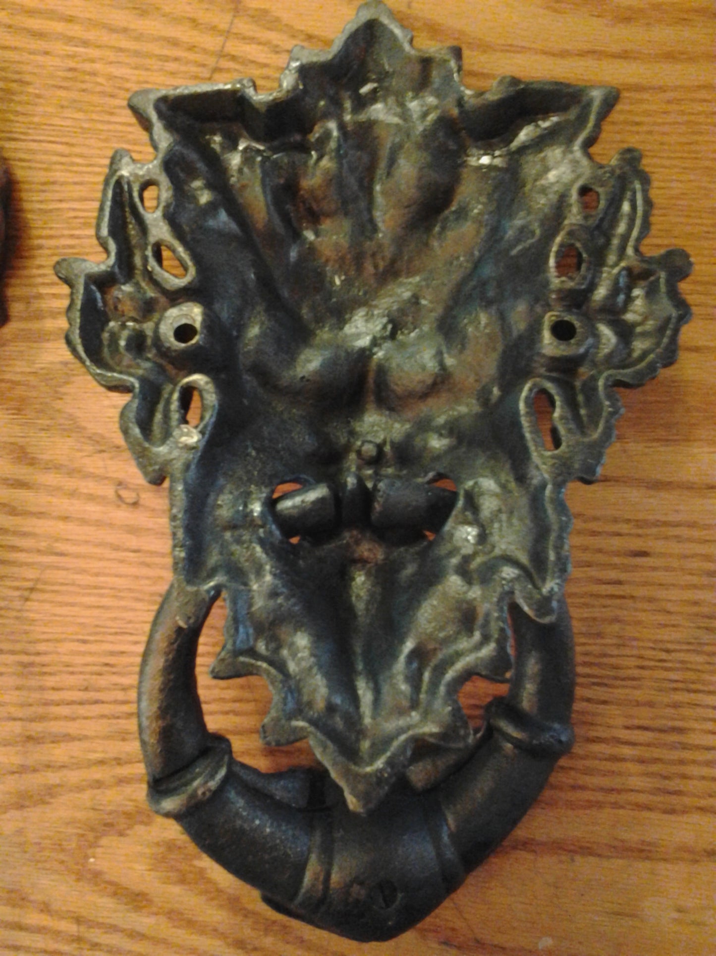 Door Knocker -Cast Iron Heavy Neptune Poseidon Man God-Jantiques LLC.