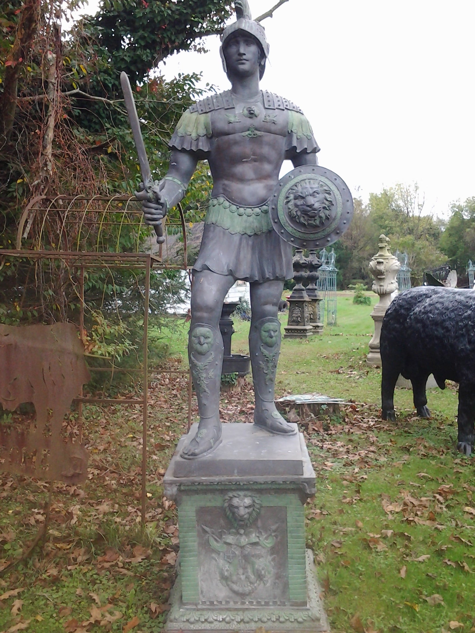 Bronze Statue - Pair Roman Warrior-Jantiques LLC.