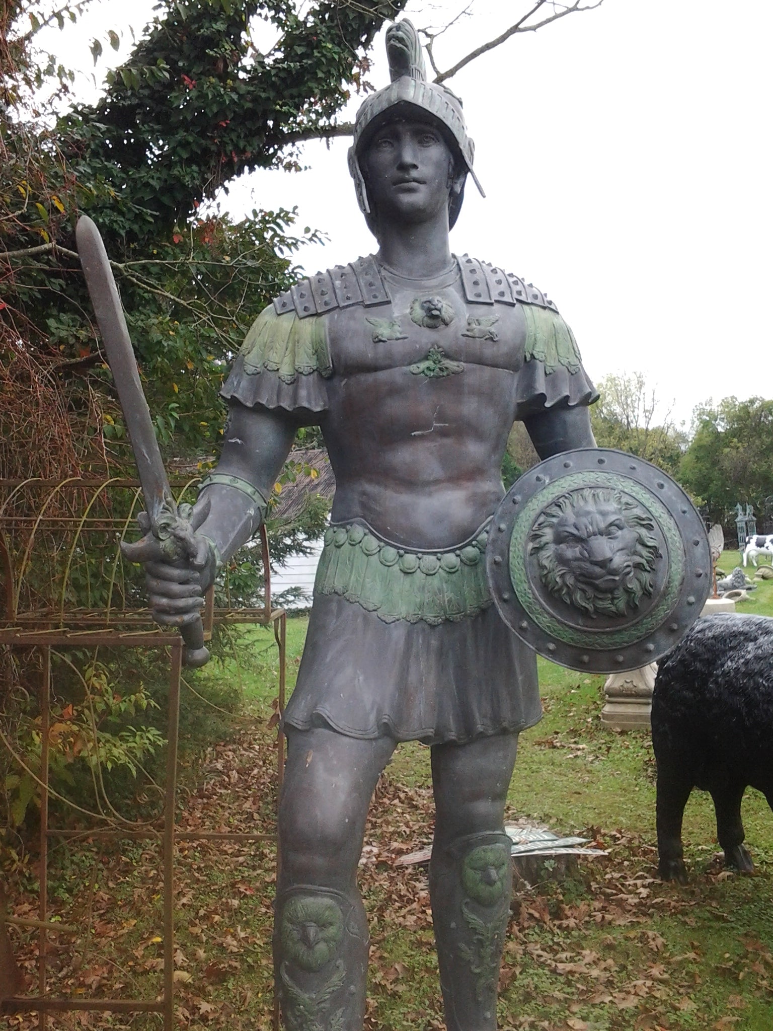 Bronze Statue - Pair Roman Warrior-Jantiques LLC.