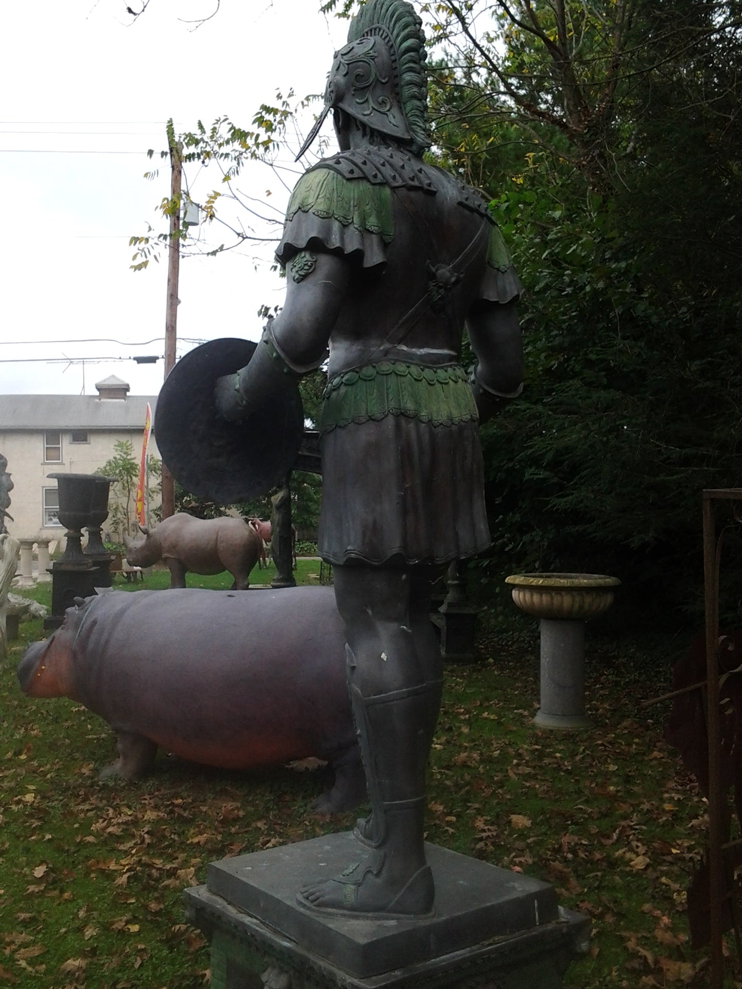 Bronze Statue - Pair Roman Warrior-Jantiques LLC.