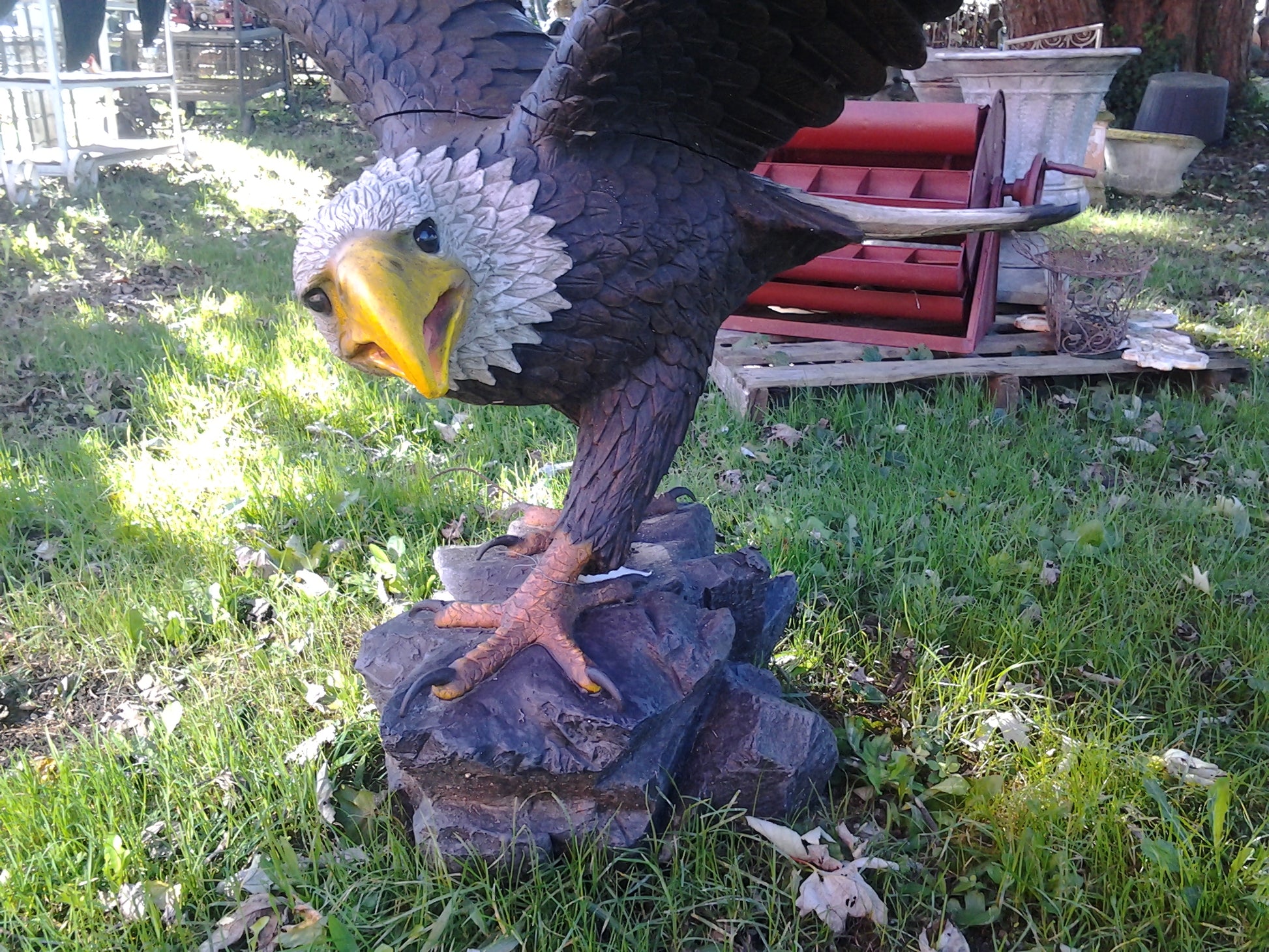 Fiberglass Statue - Poly-Resin Eagle Sculpture-Jantiques LLC.