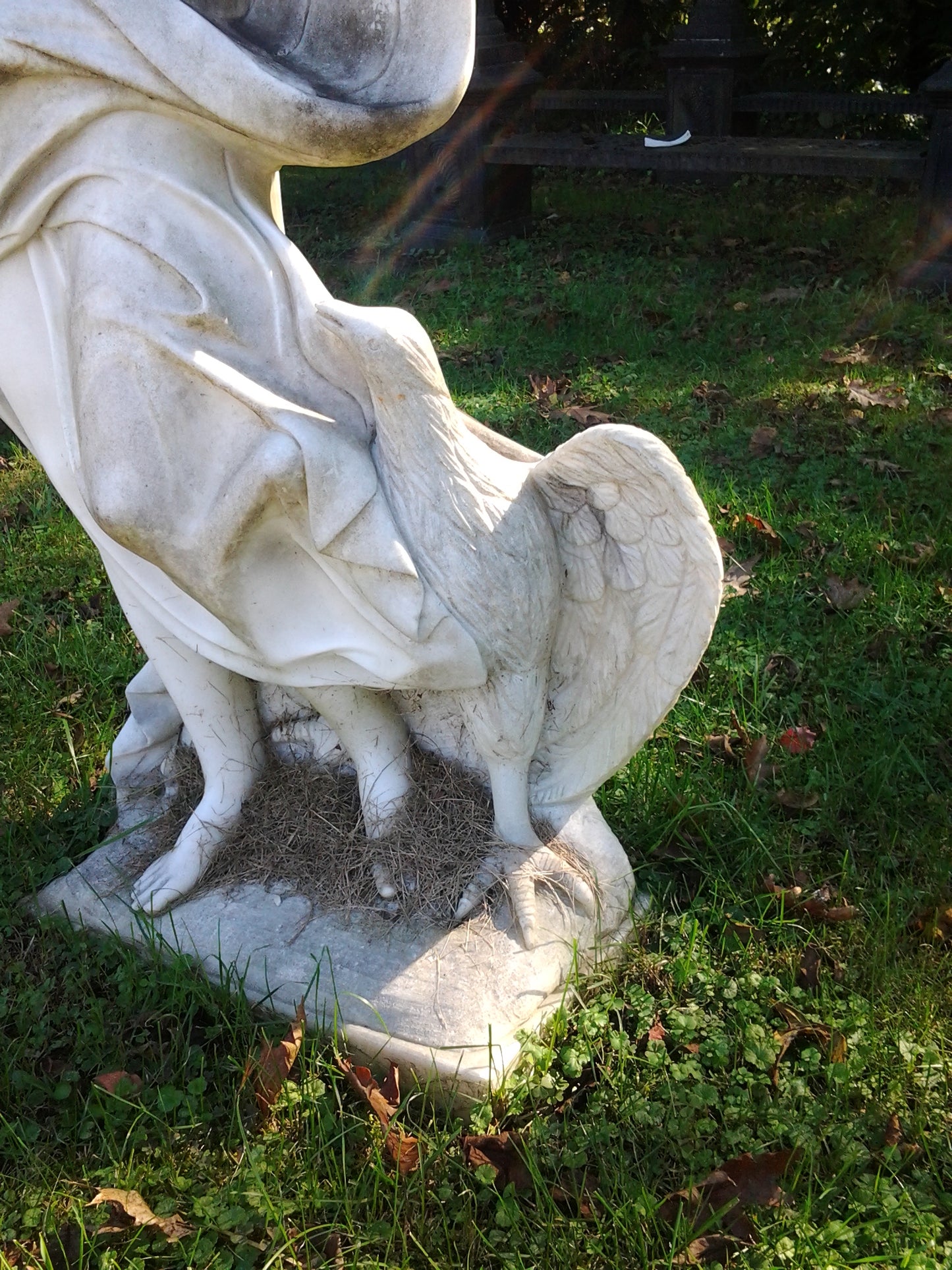 Marble Statue - Lady with An Eagle Statue-Jantiques LLC.