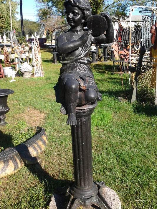 Cast Iron Statue - Pair of Musician Child-Jantiques LLC.