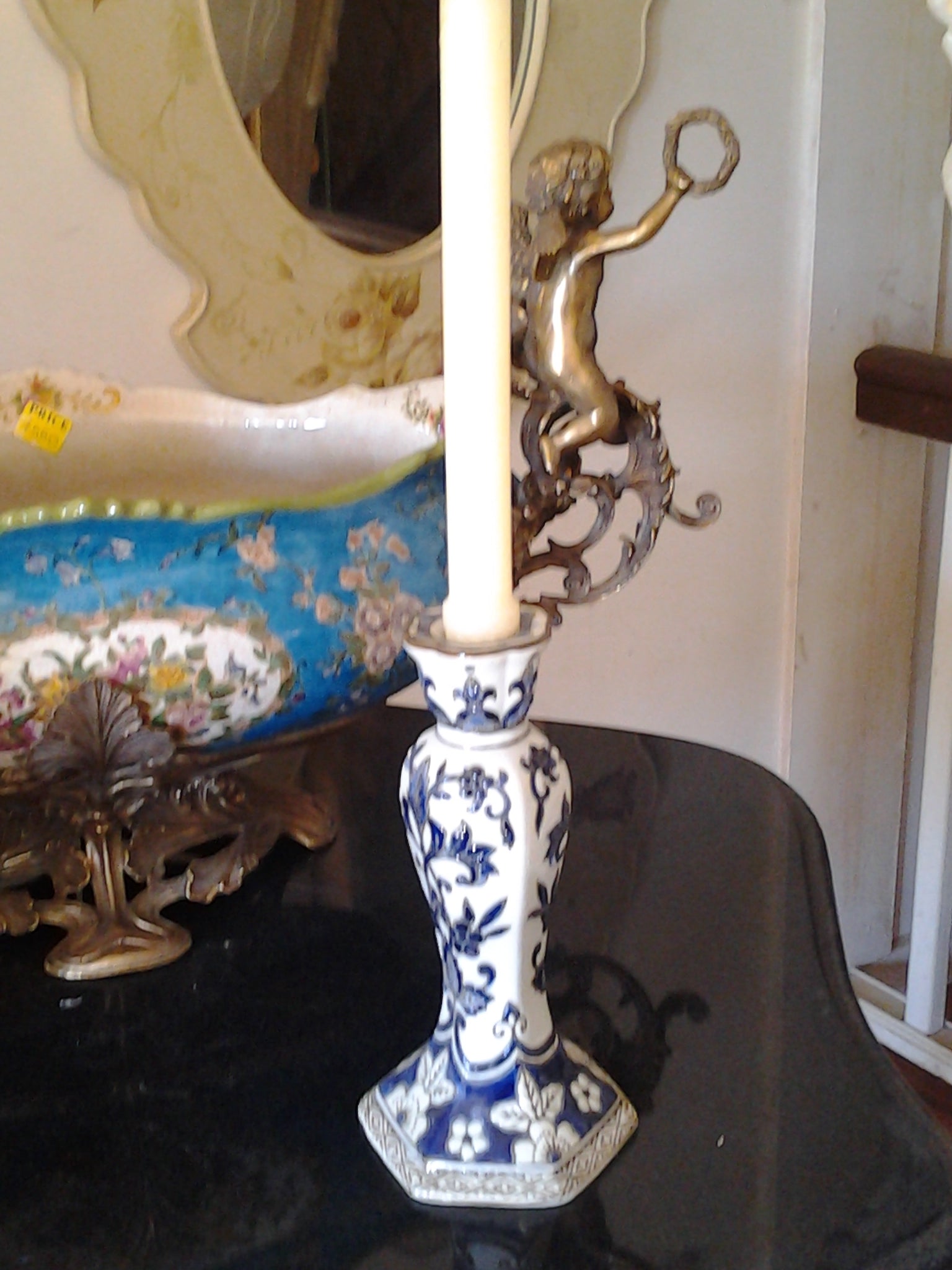 Porcelain - Small CandleStick Holder-Jantiques LLC.