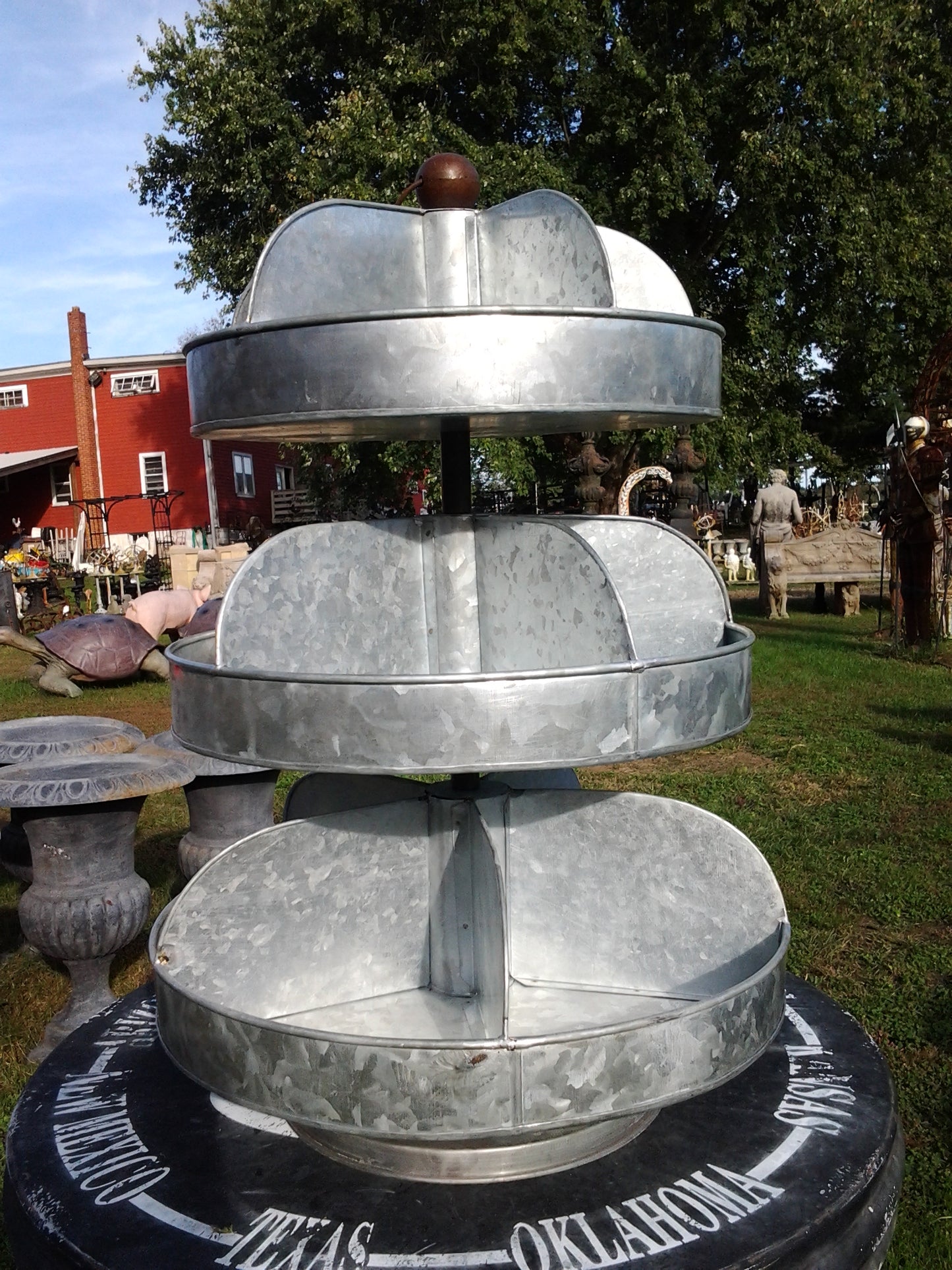 Metal Tin - Rotating Bin Pyramid Style-Jantiques LLC.