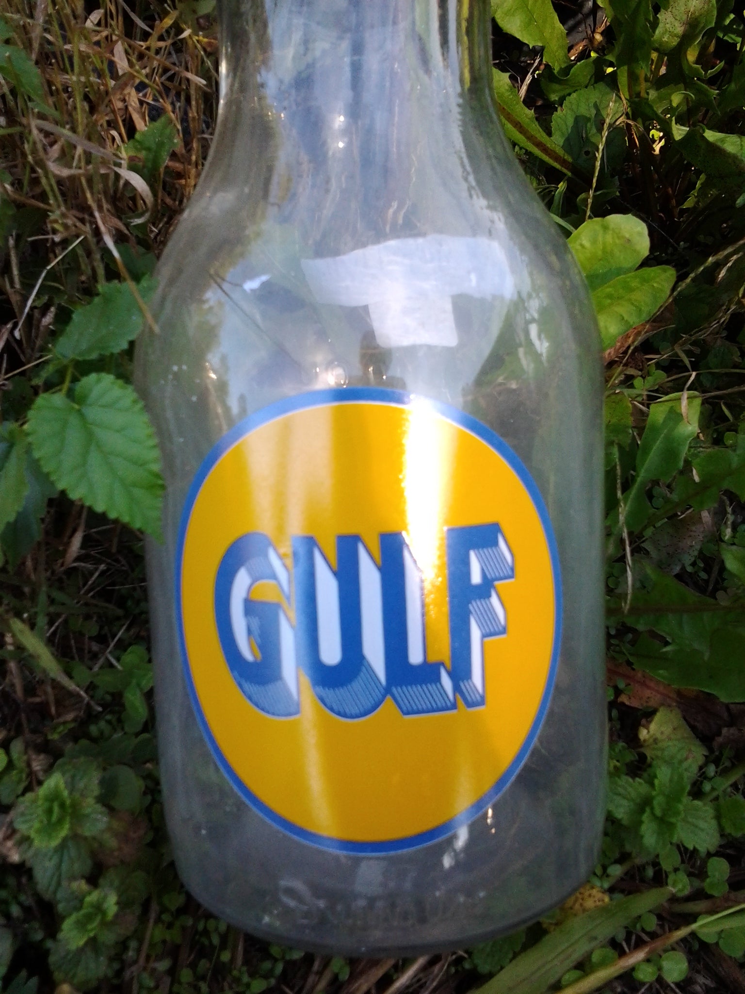 Oil Bottle - Gulf w/ Lid Cap-Jantiques LLC.