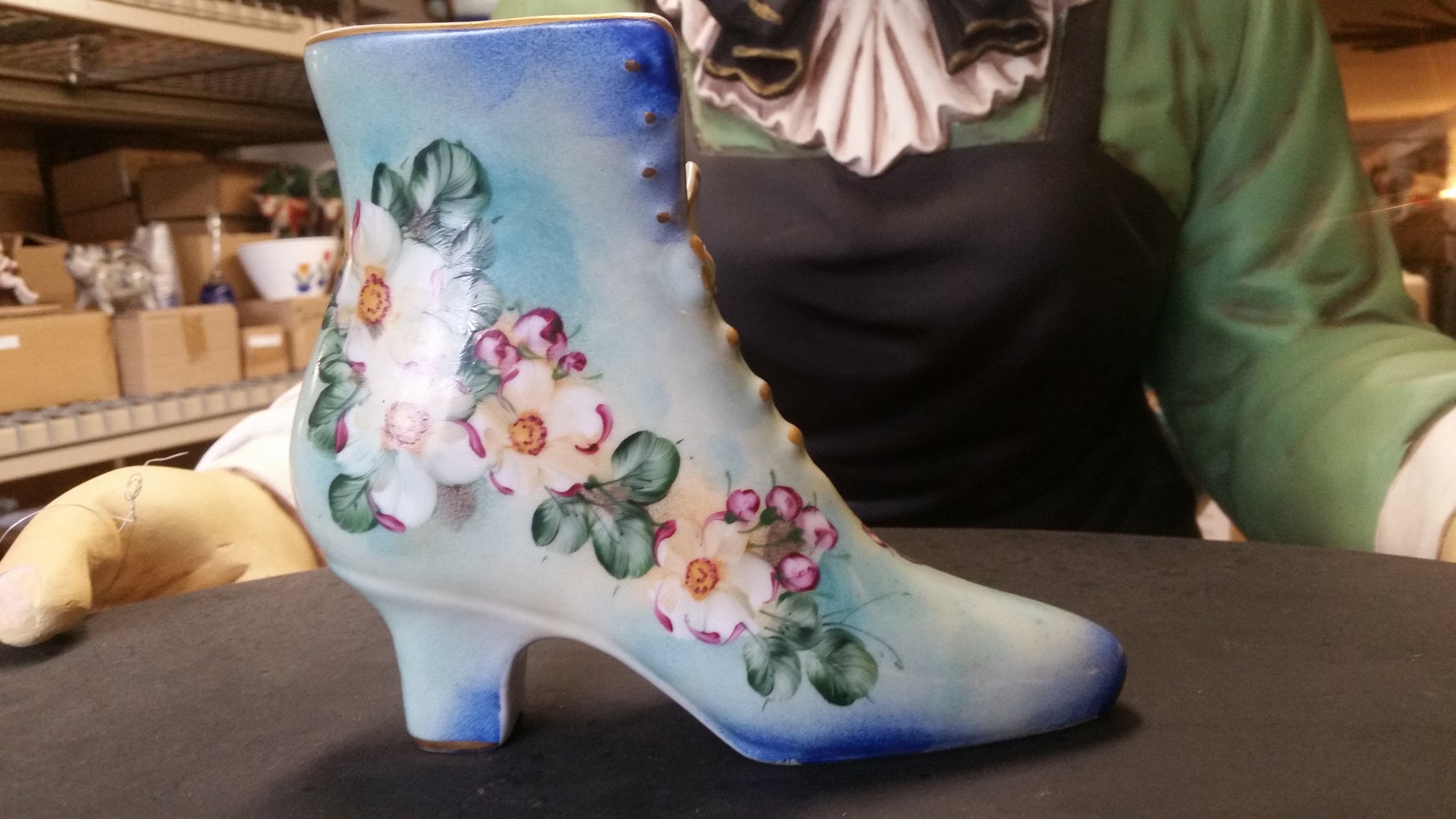 Porcelain - Blue Limoge Shoe Style-Jantiques LLC.