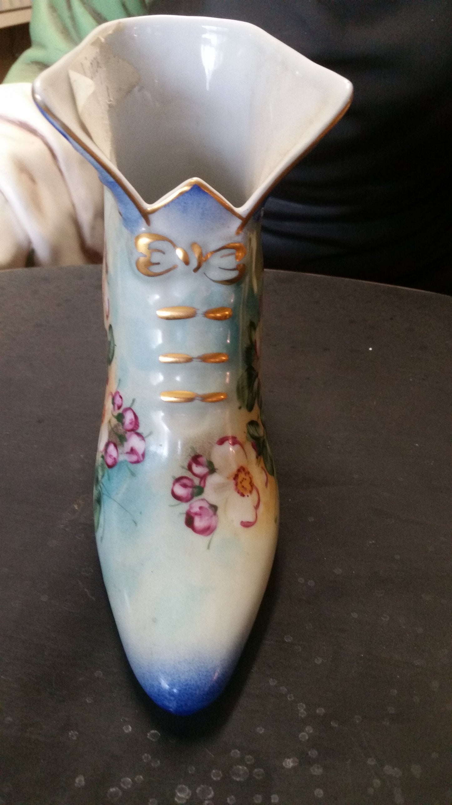 Porcelain - Blue Limoge Shoe Style-Jantiques LLC.