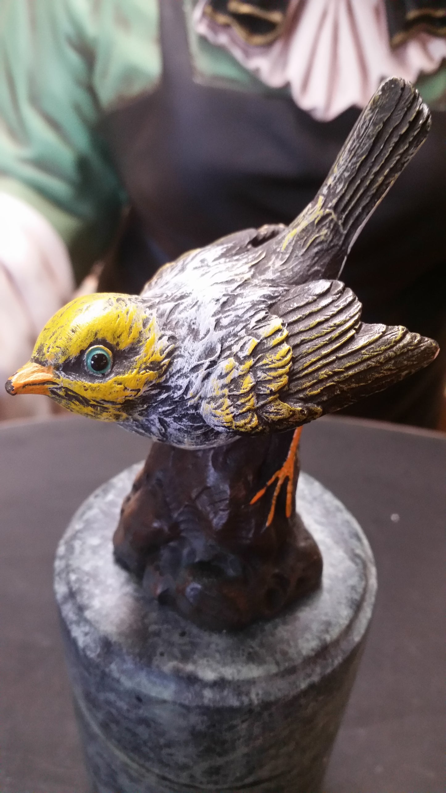 Bronze Figurine - Bird on the Rock w/ Marble Base-Jantiques LLC.