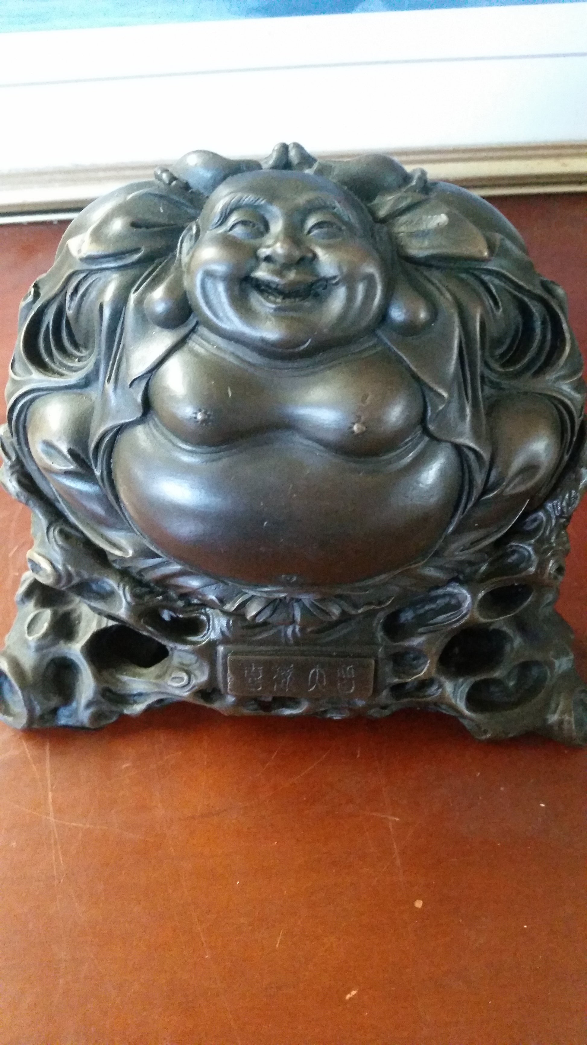 Bronze Figurine - Laughing Hotei God Of Wealth-Jantiques LLC.