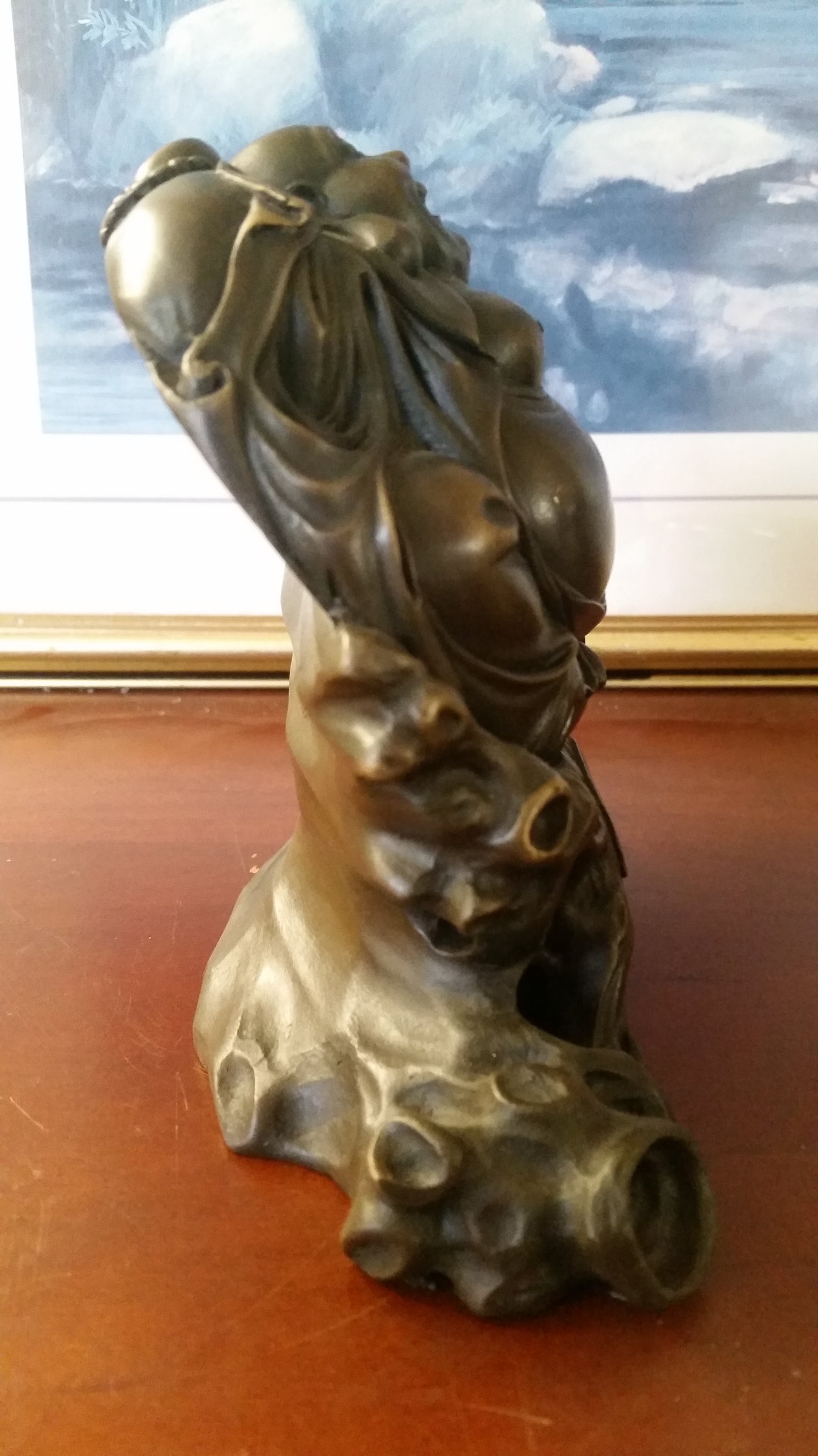 Bronze Figurine - Laughing Hotei God Of Wealth-Jantiques LLC.