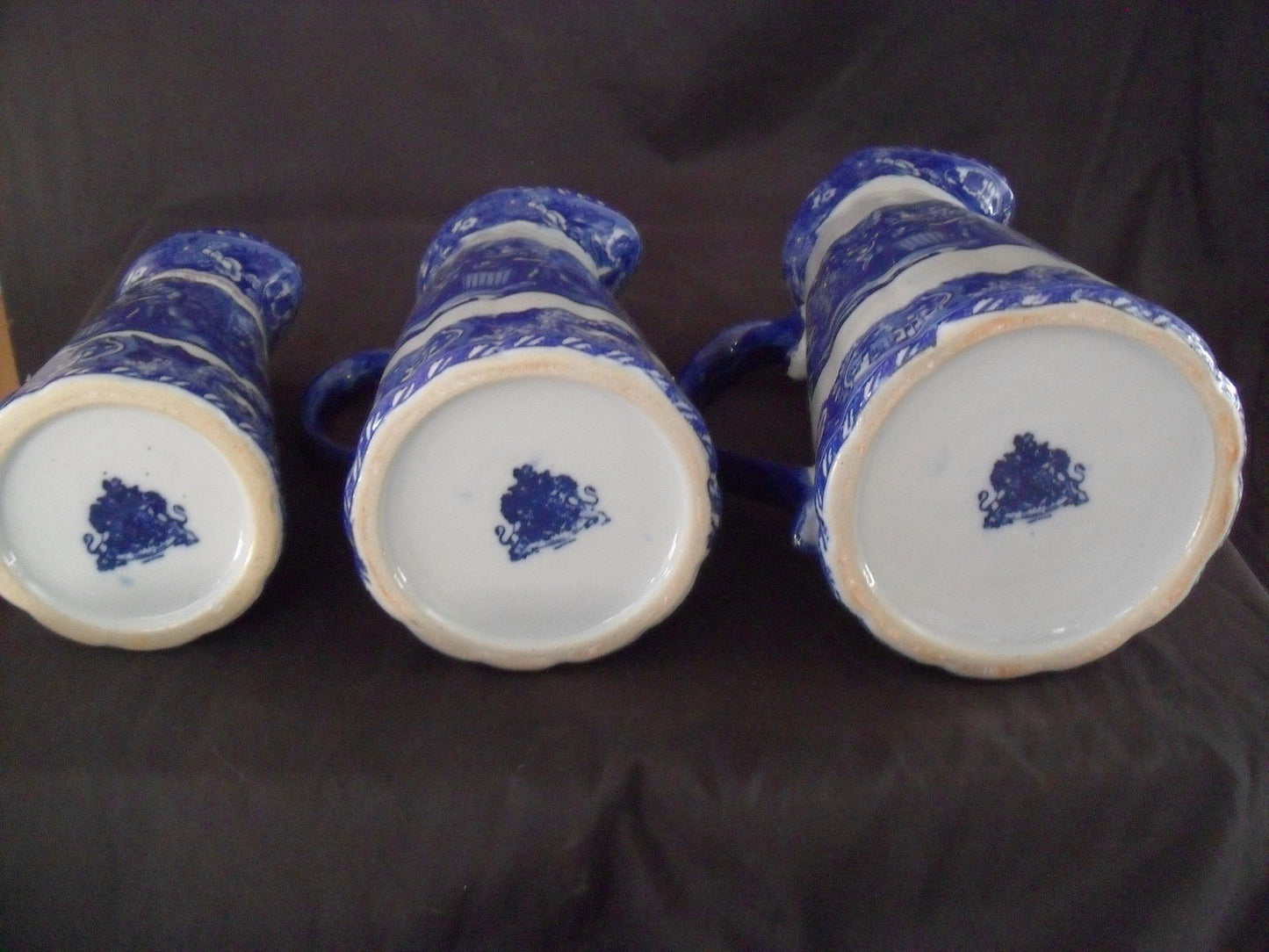 Porcelain - Pitcher Set Blue Flow 3 Piece-Jantiques LLC.