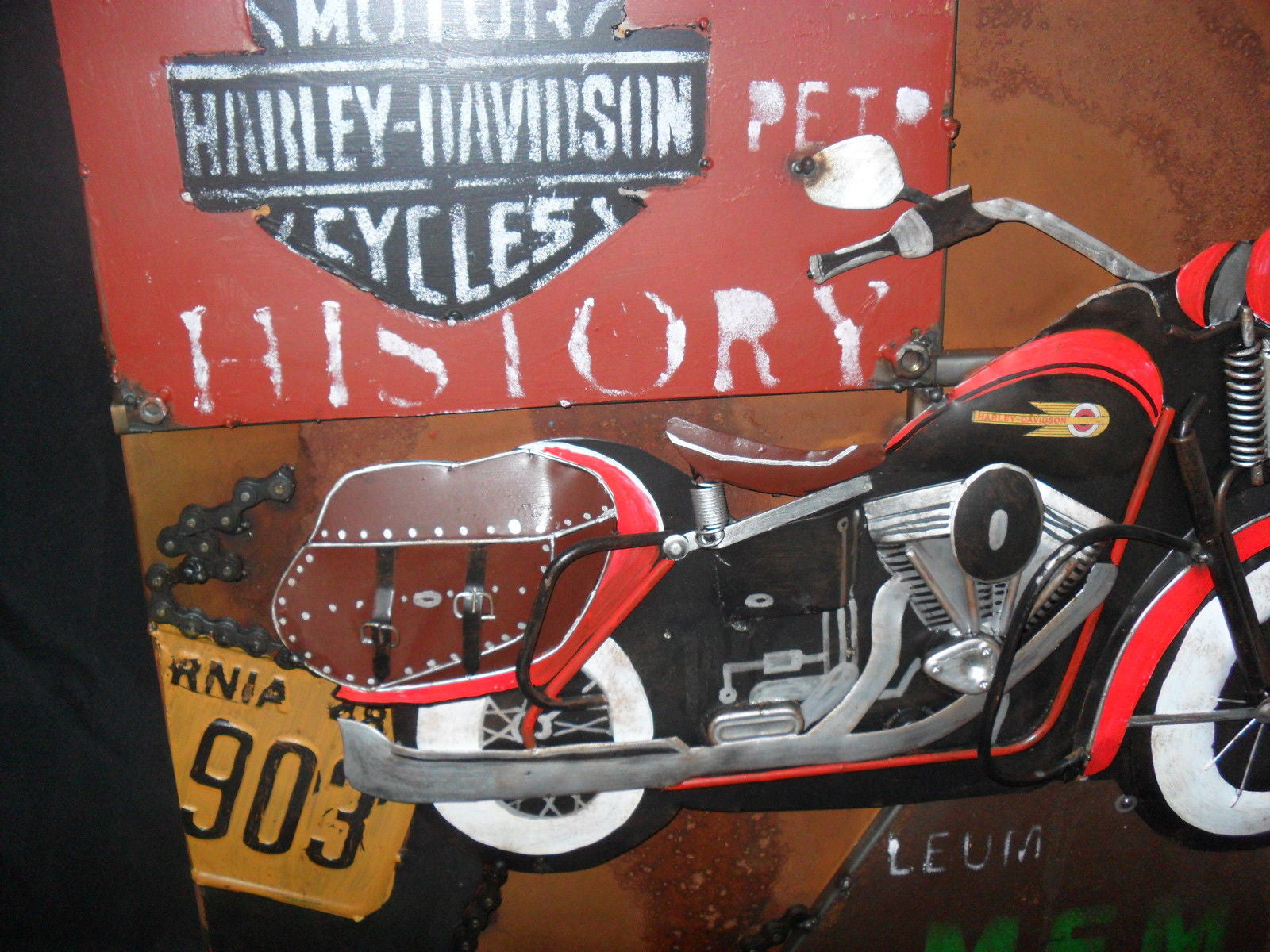 Harley Davidson Motorcyle 3D Metal Wall Art-Jantiques LLC.