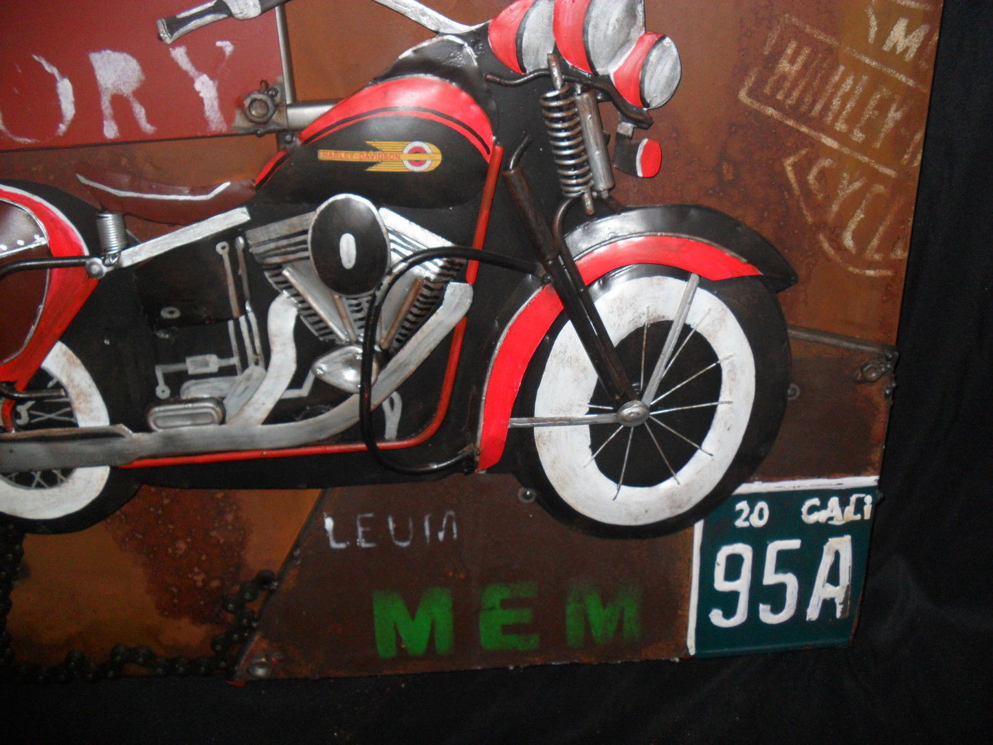 Harley Davidson Motorcyle 3D Metal Wall Art-Jantiques LLC.