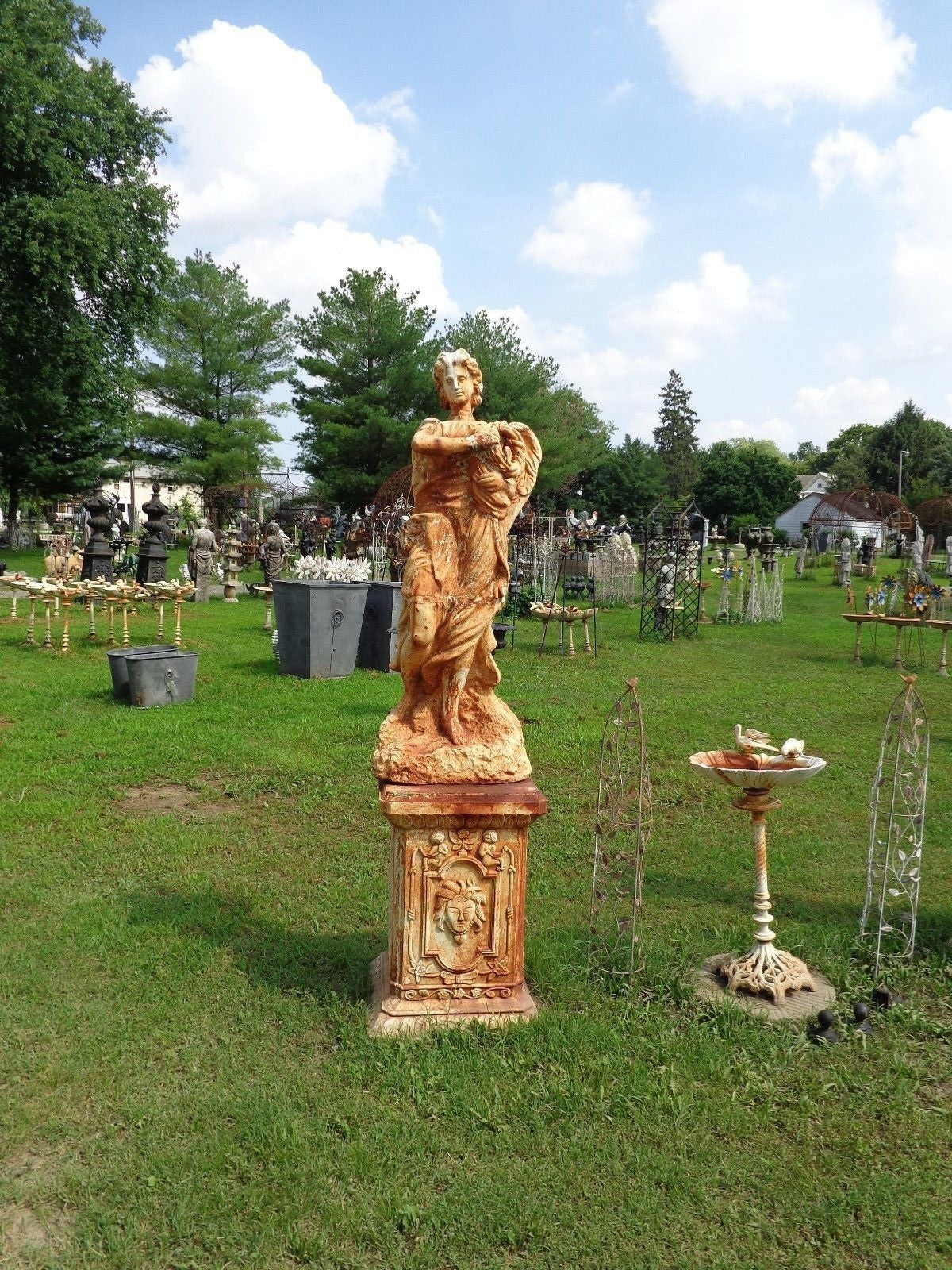 Cast Iron Statue - Life Size Winged Victorian Women-Jantiques LLC.