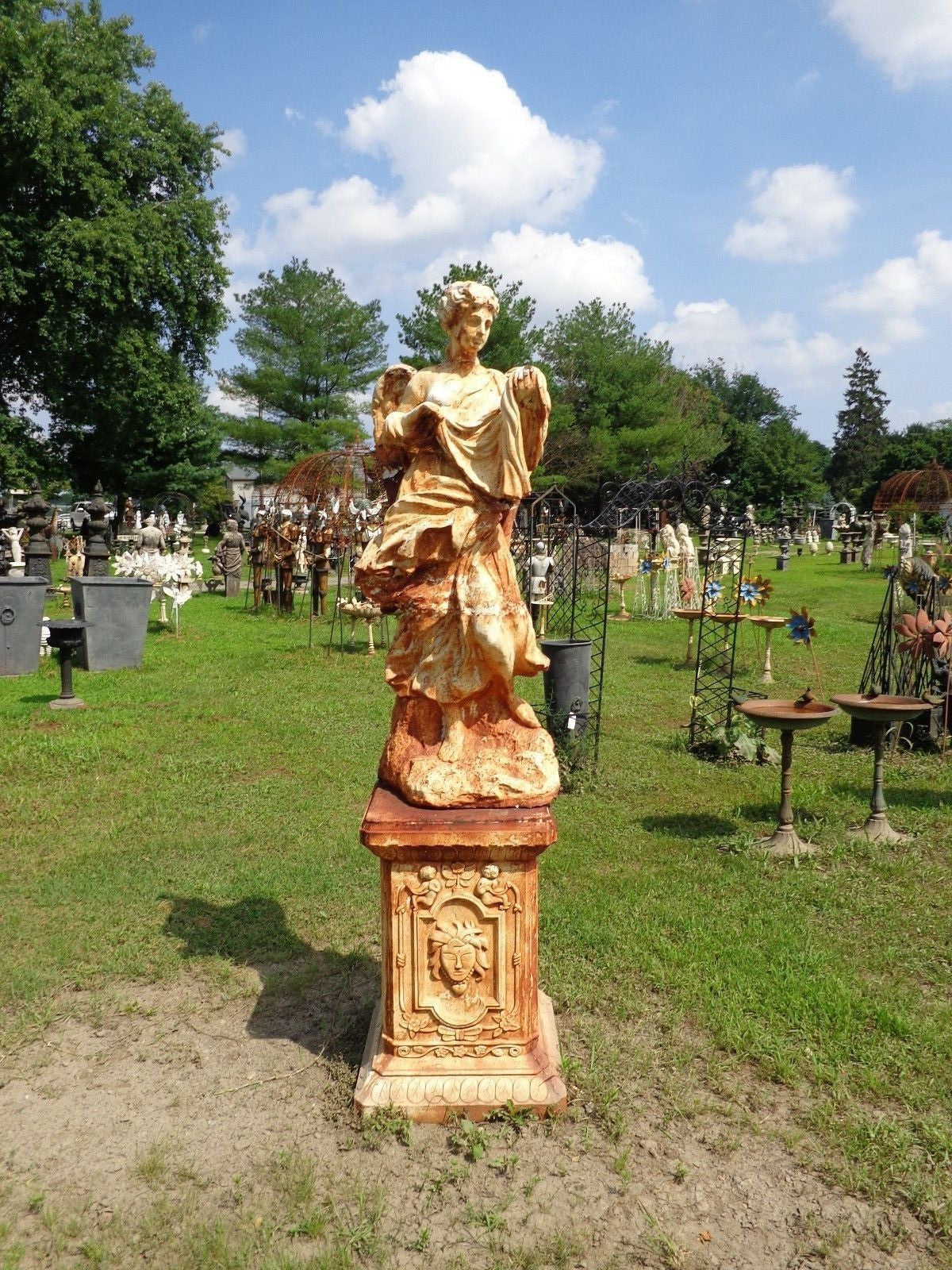 Cast Iron Statue - Life Size Winged Victorian Women-Jantiques LLC.