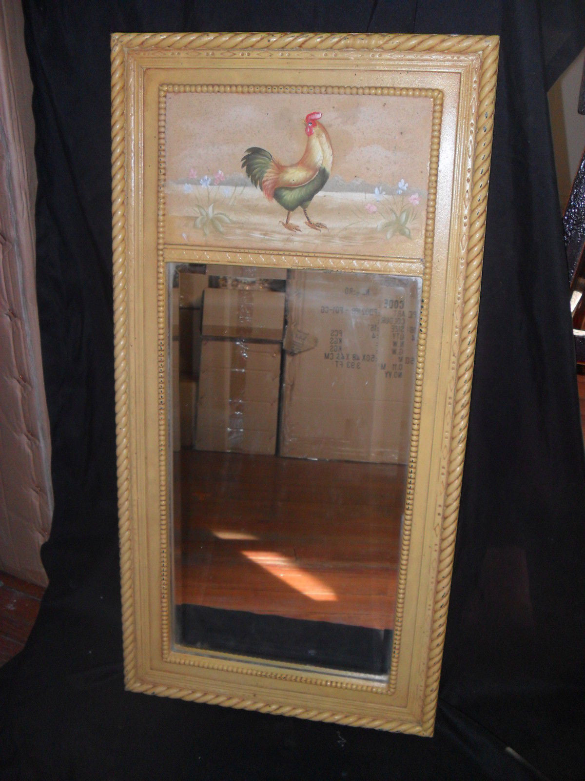 Wall Mirror - Mirror Painted Country "Rooster"-Jantiques LLC.