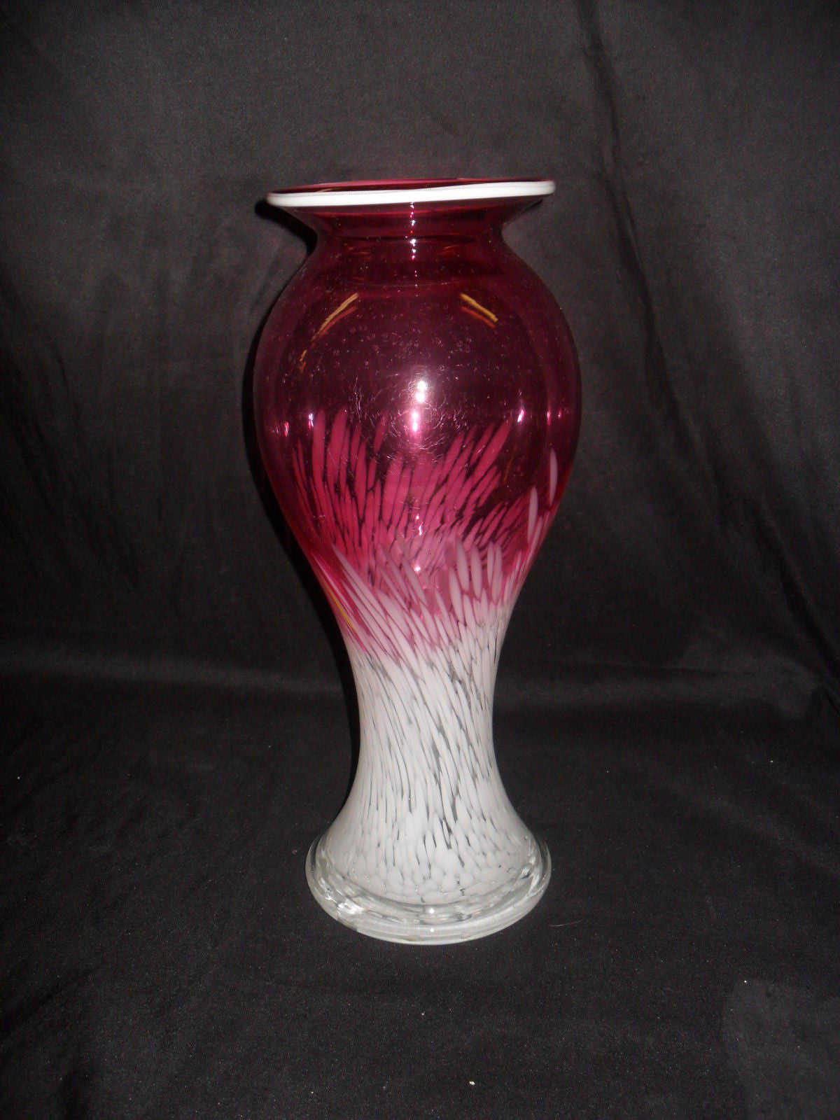 Glass Vase - Fenton Style Cranberry-Jantiques LLC.