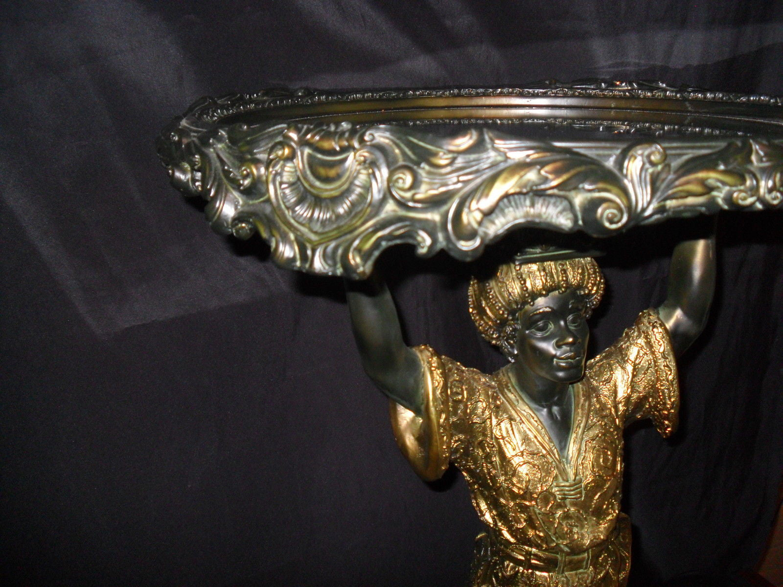 Mirror Top Table - Blackamoor Nubian Man-Jantiques LLC.