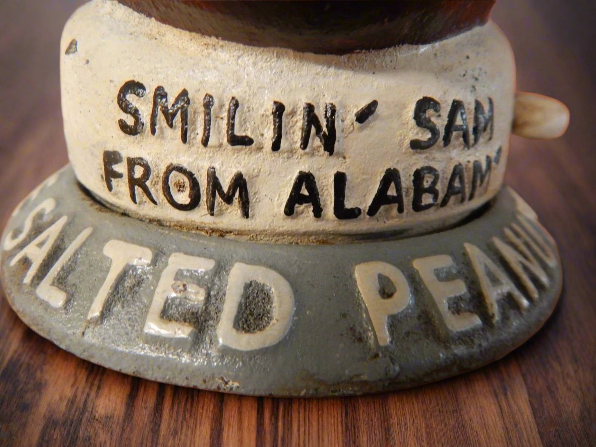 Cast Iron Mechanical Bank - "Smilin' Sam From Alabam'"-Jantiques LLC.