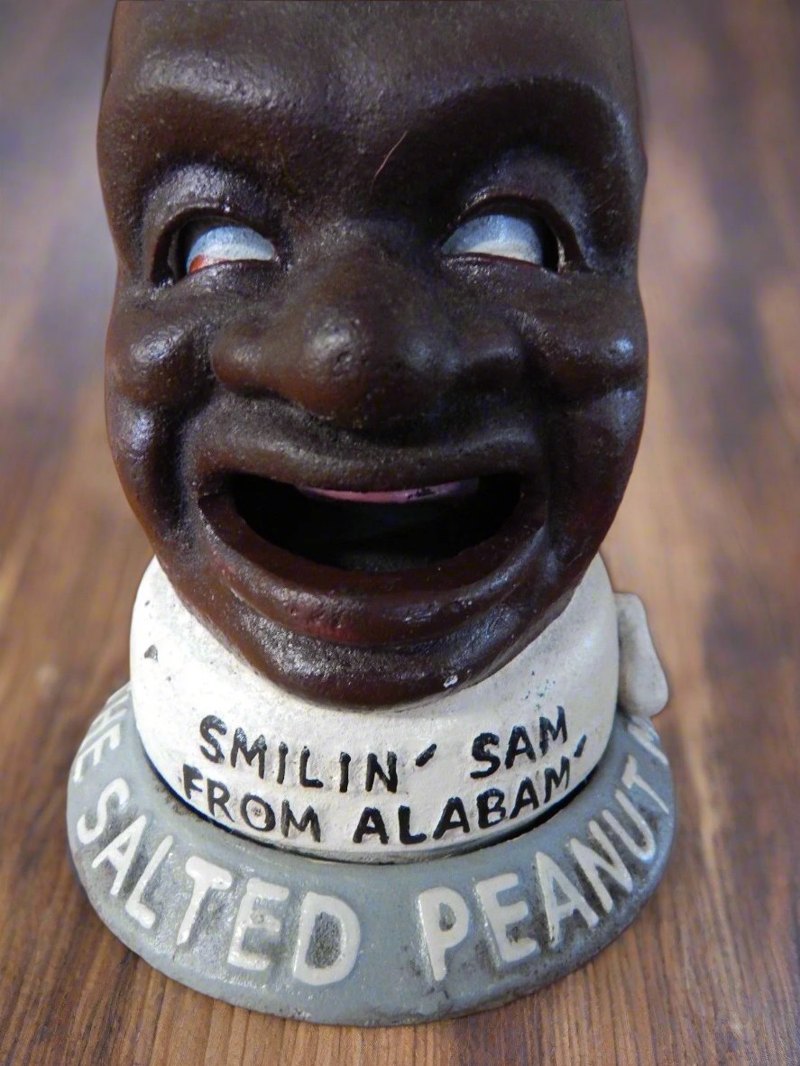 Cast Iron Mechanical Bank - "Smilin' Sam From Alabam'"-Jantiques LLC.