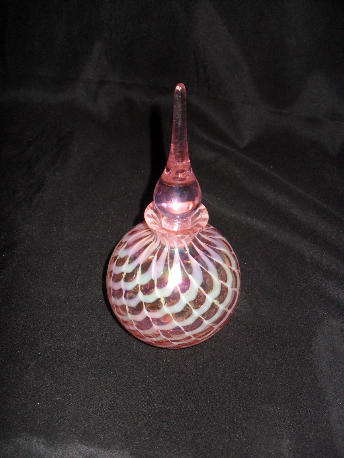 Glass Bottle - Pink Perfume Bottle with Stopper-Jantiques LLC.