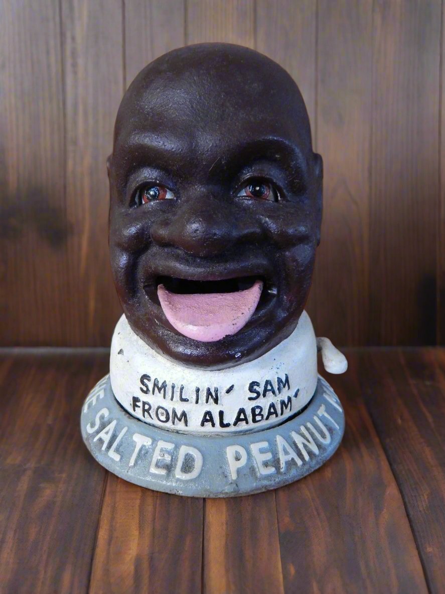 Cast Iron Mechanical Bank - "Smilin' Sam From Alabam'"-Jantiques LLC.