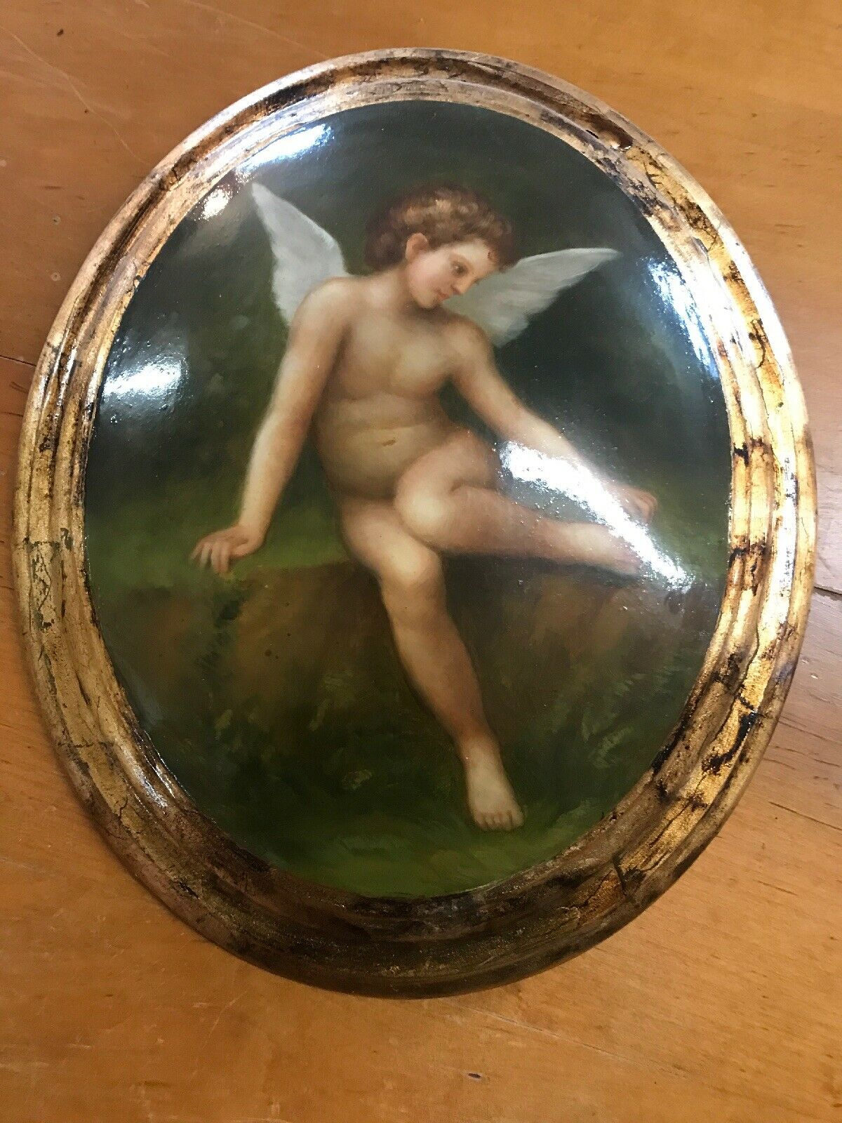 Oval Cherub Wall Plaque-Jantiques LLC.