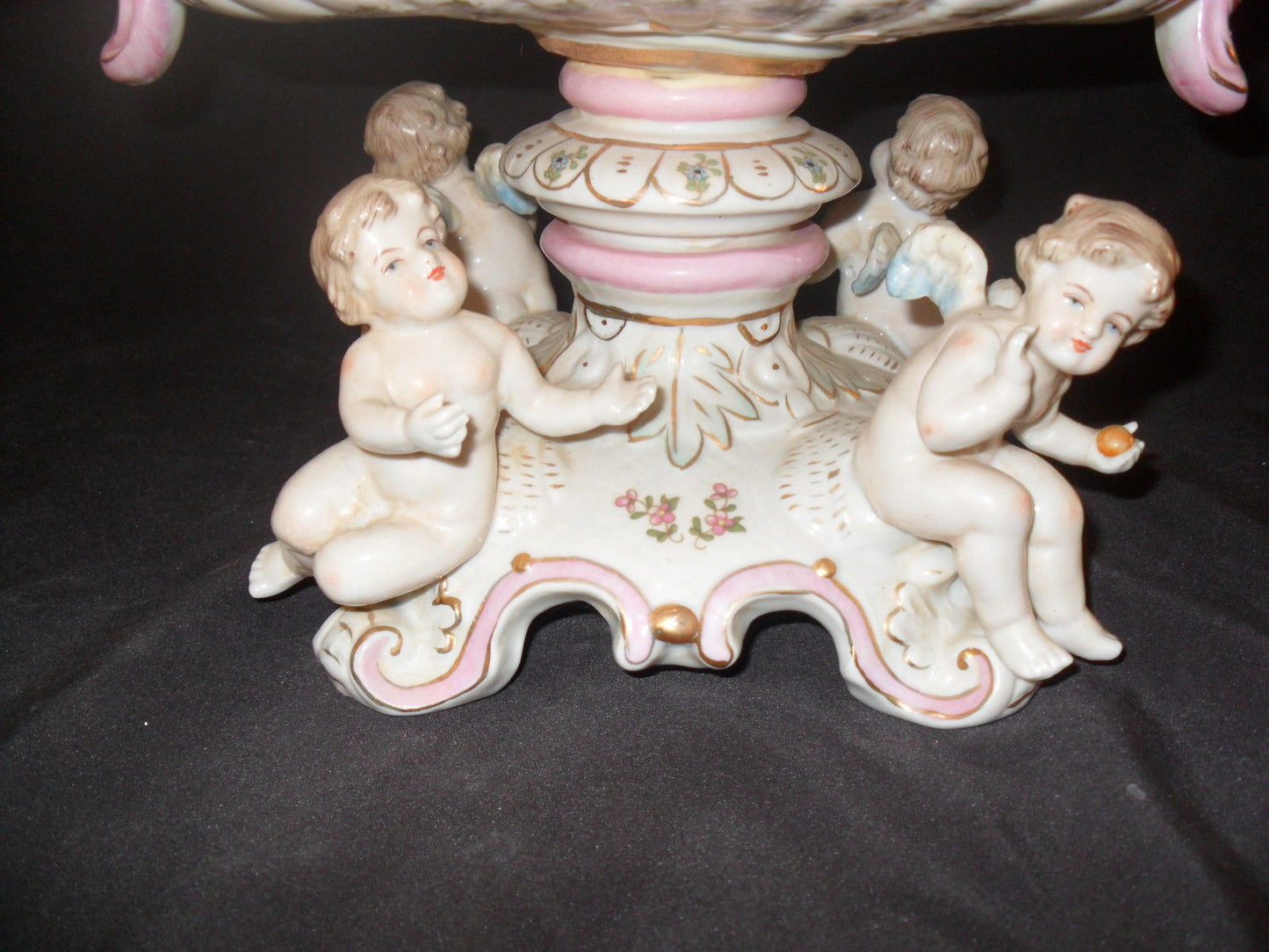 Porcelain Dresden - Decorated Paint Centerpiece w/ Cherubs-Jantiques LLC.