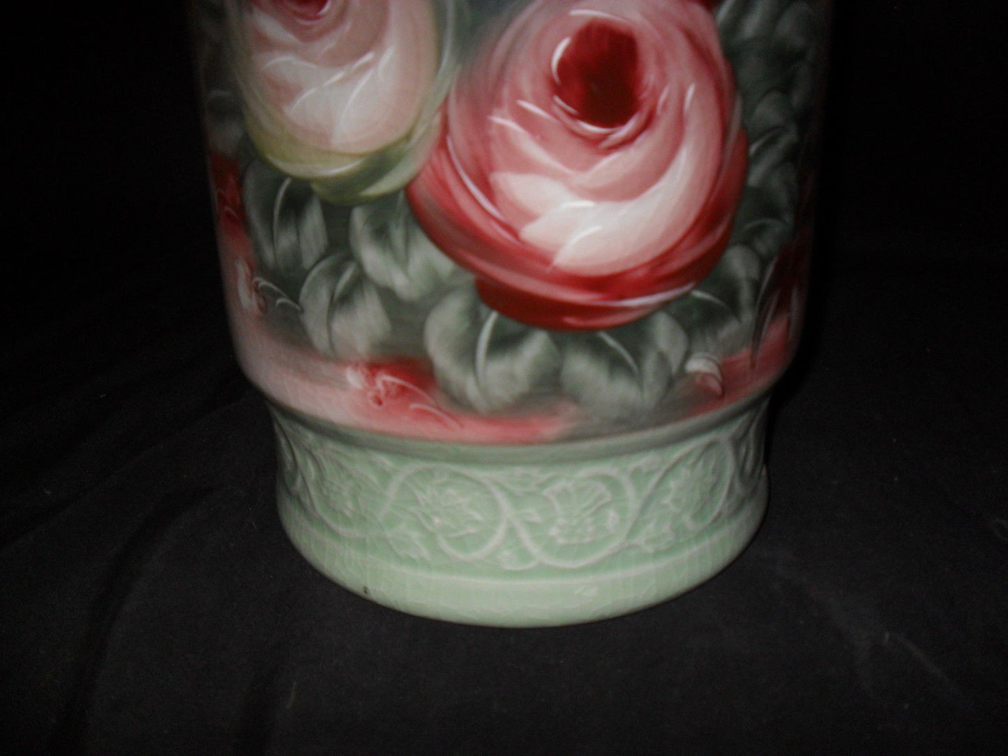 Porcelain - Umbrella Stand with Crackle Finish Floral-Jantiques LLC.