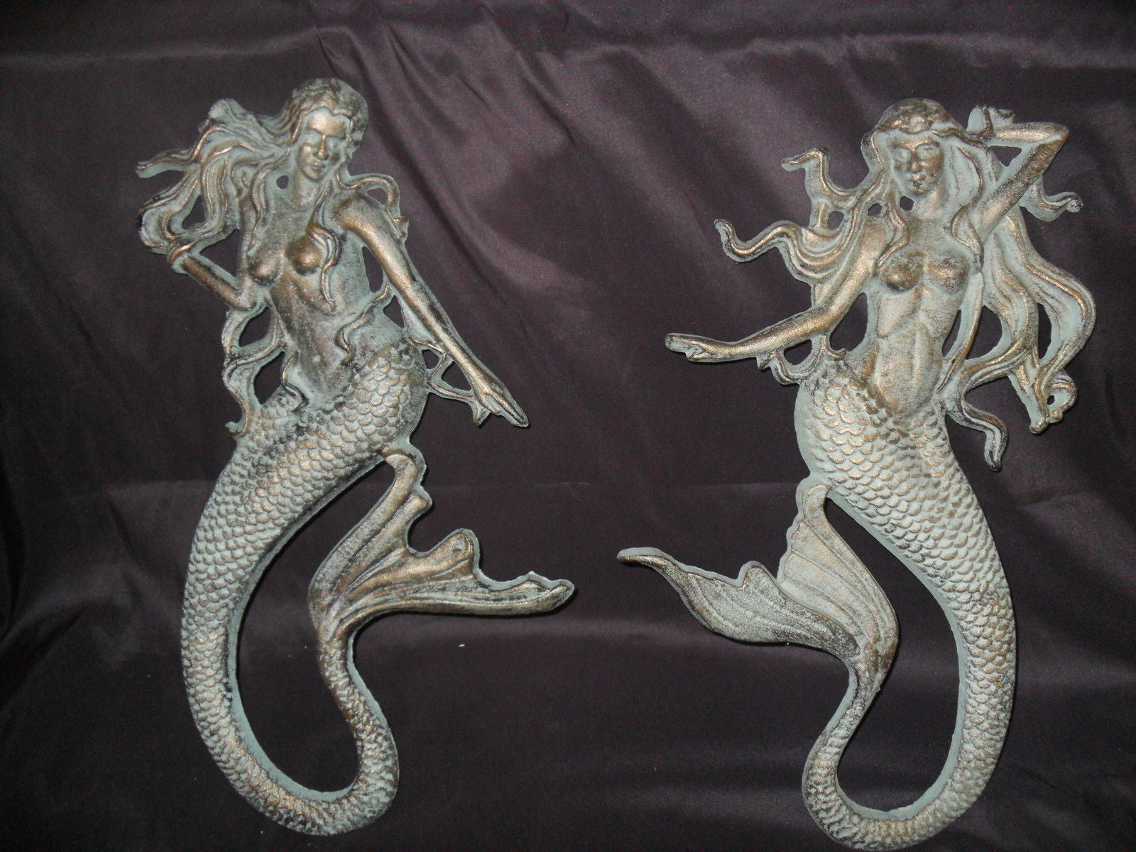 Pair of Hanging Cast Iron Mermaids-Jantiques LLC.