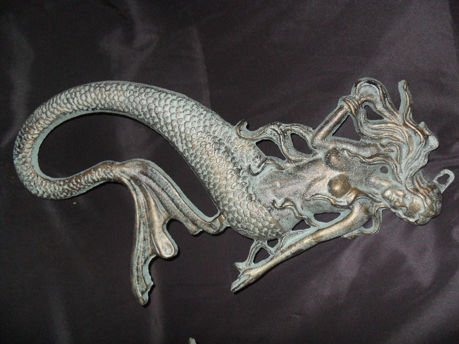 Pair of Hanging Cast Iron Mermaids-Jantiques LLC.