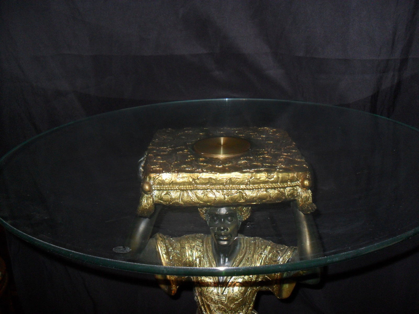 Glass Top Table - Blackamoor "Standing"-Jantiques LLC.