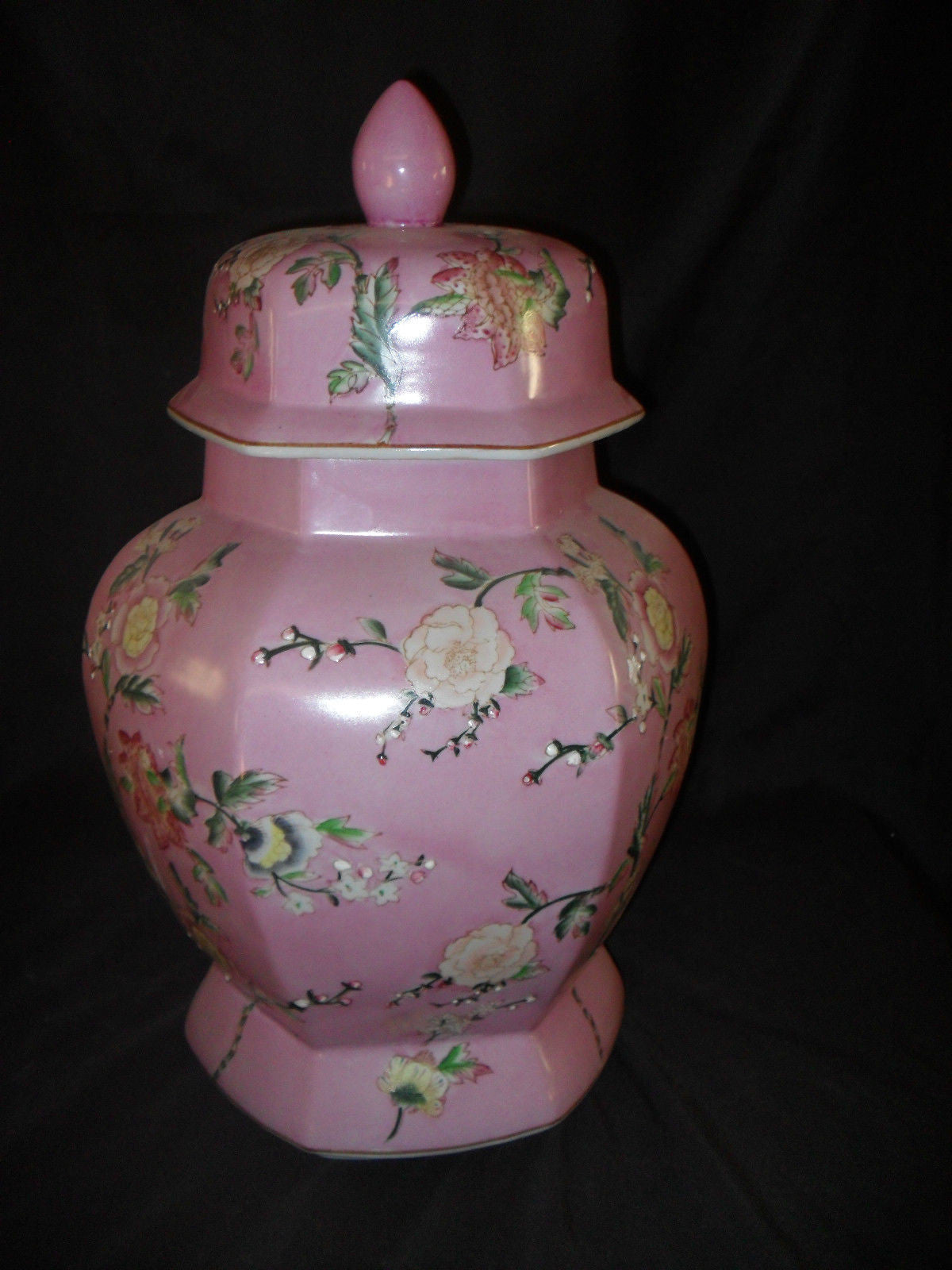 Porcelain - Urn Floral Painted Covered Urn-Jantiques LLC.