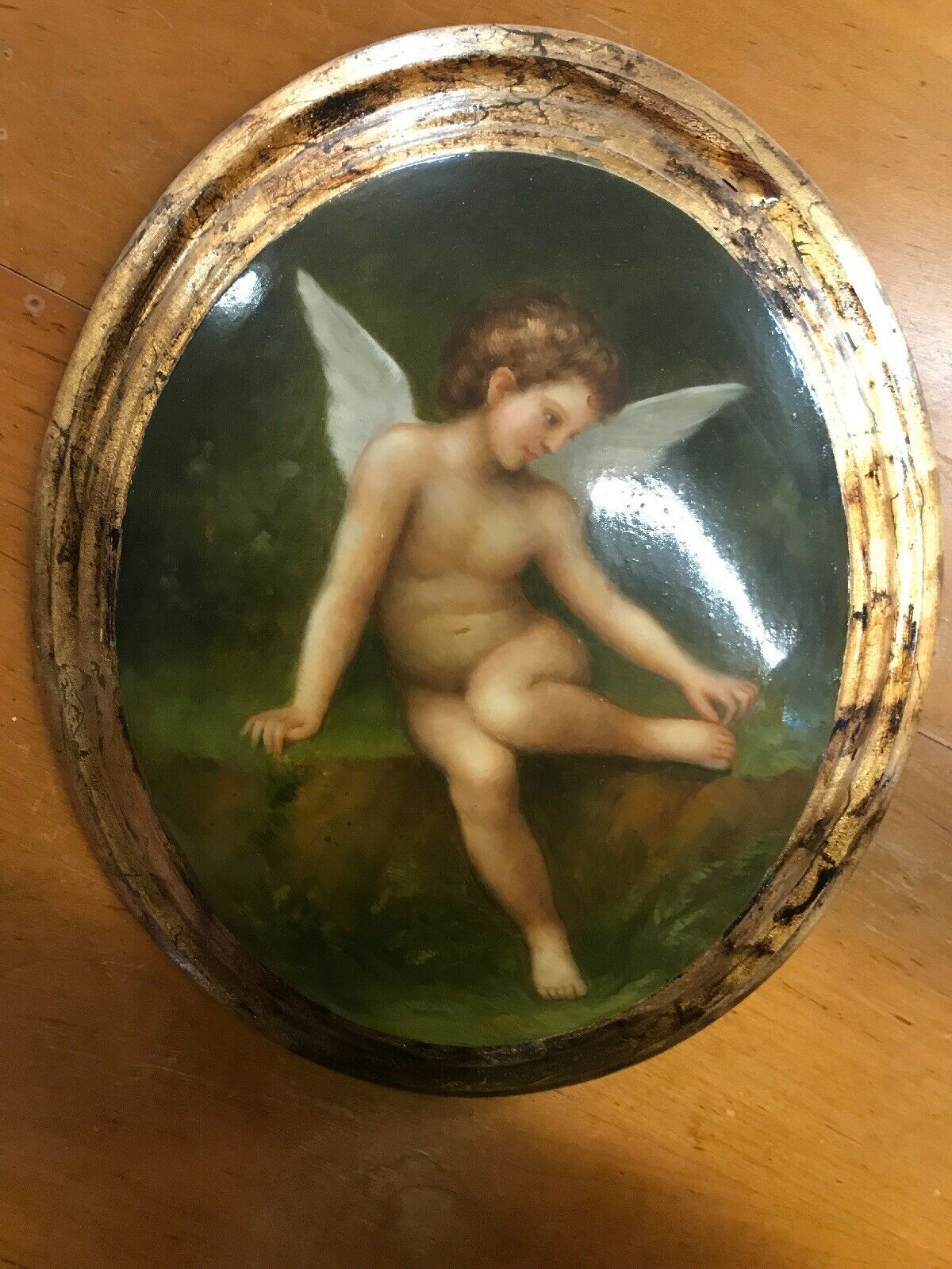 Oval Cherub Wall Plaque-Jantiques LLC.