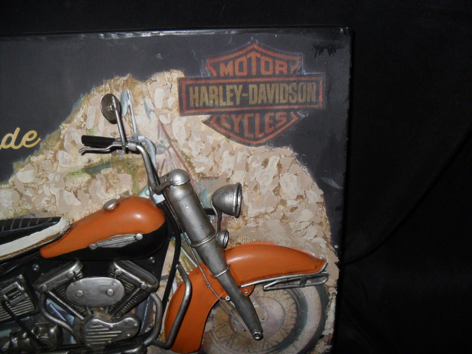 Tin Harley Davidson 3D Sign-Jantiques LLC.