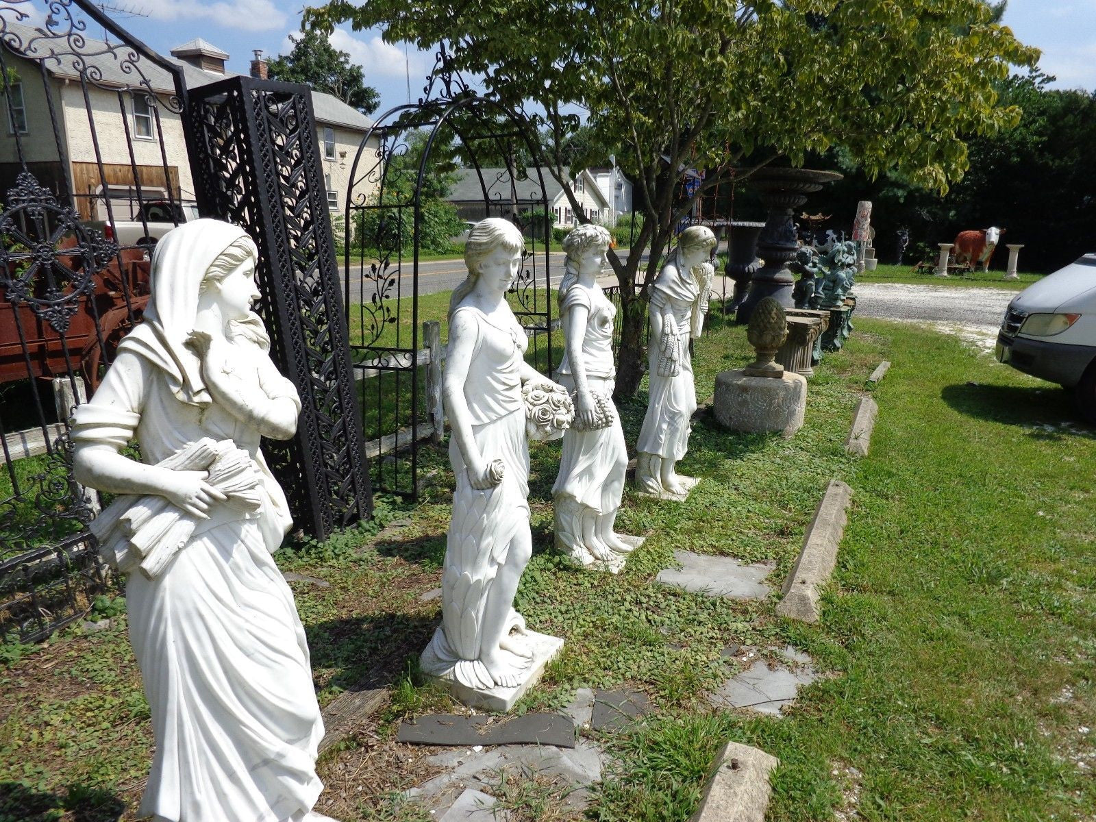 Marble Statue - Life Size Hand Carved Four Seasons Marble Statue-Jantiques LLC.