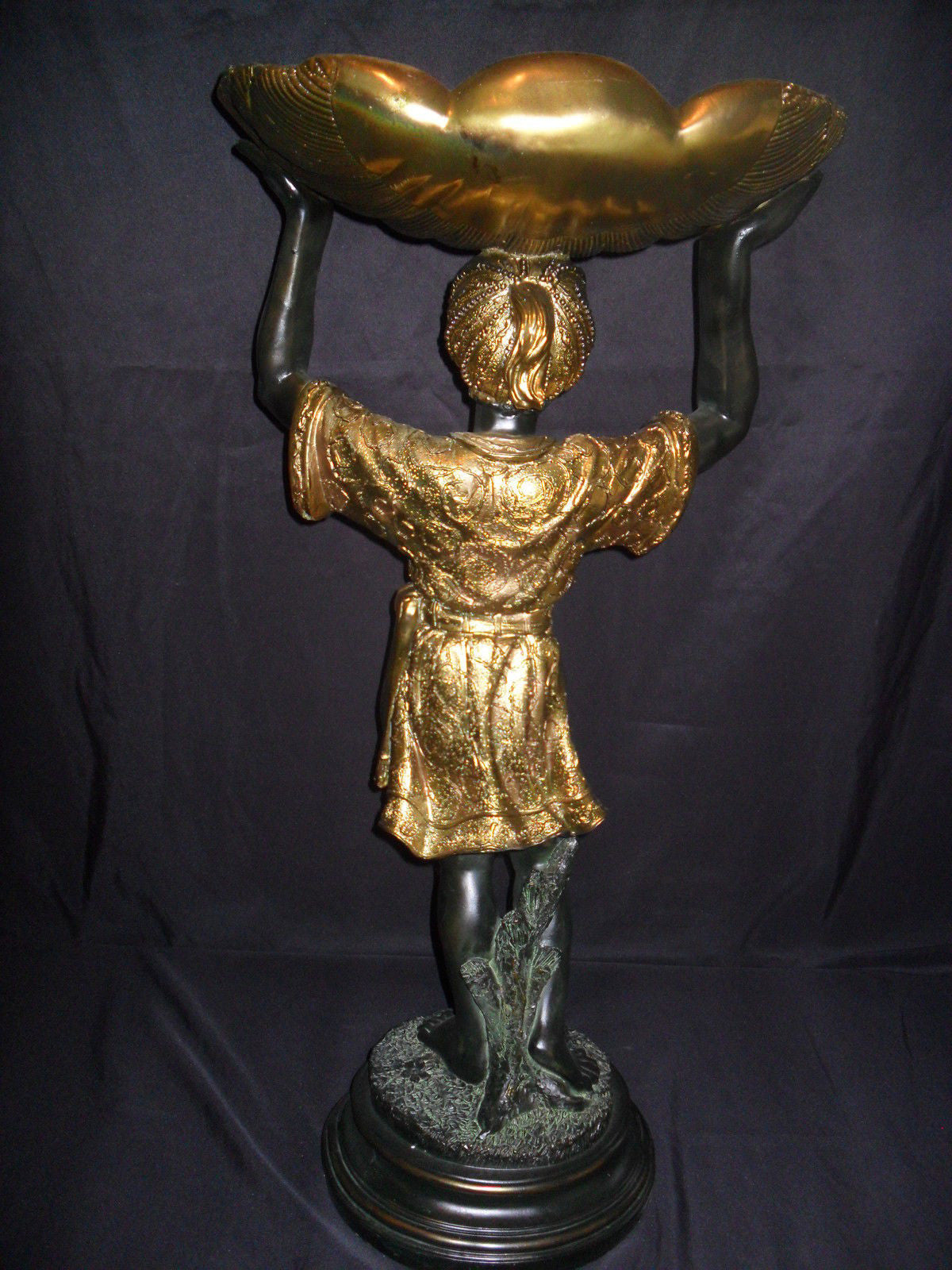 Statue Holder - Blackamoor Standing w/ Shell-Jantiques LLC.