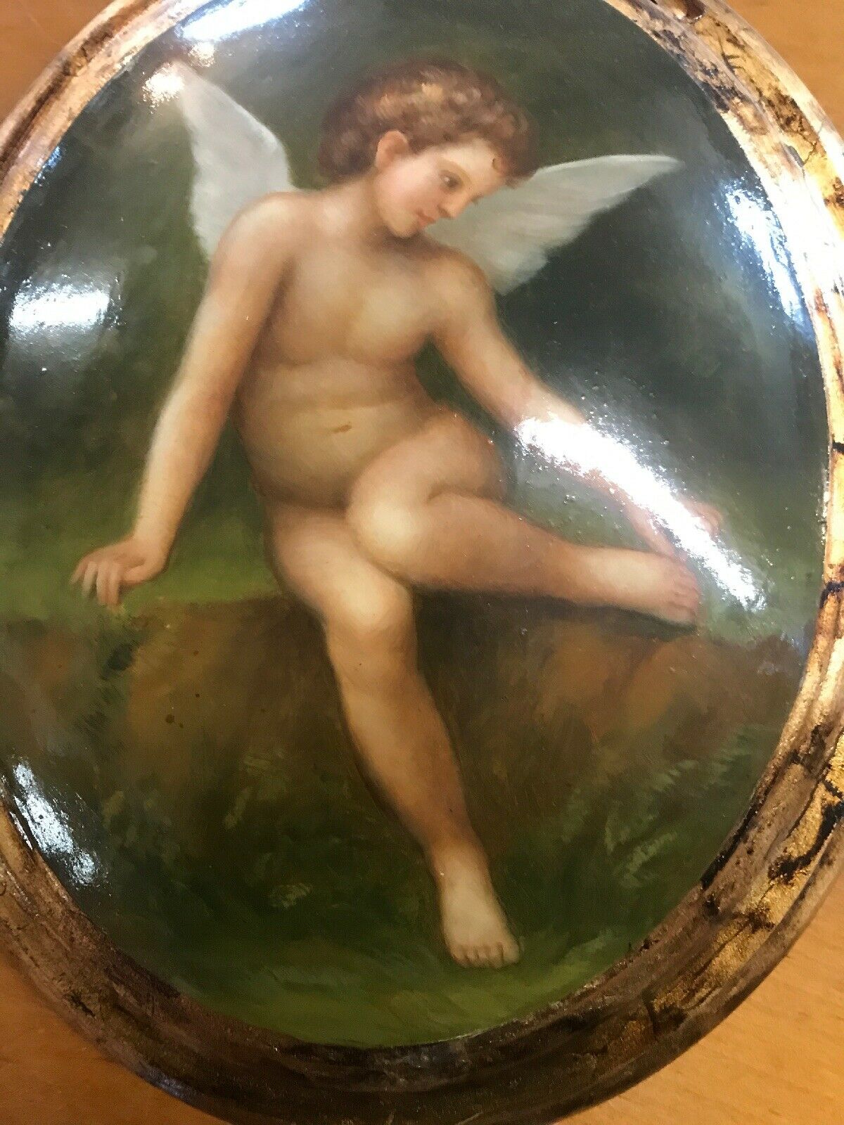 Oval Cherub Wall Plaque-Jantiques LLC.