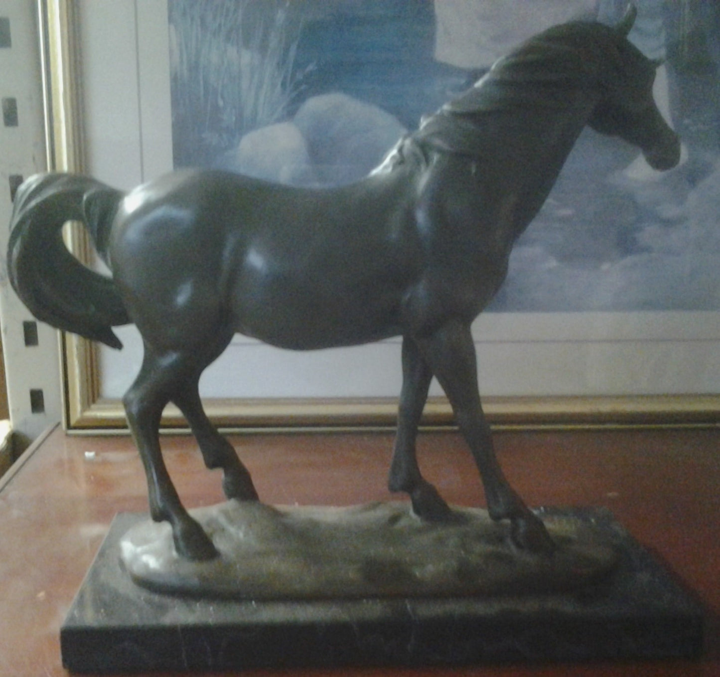 Bronze Figurine - Horse on Marble Base-Jantiques LLC.